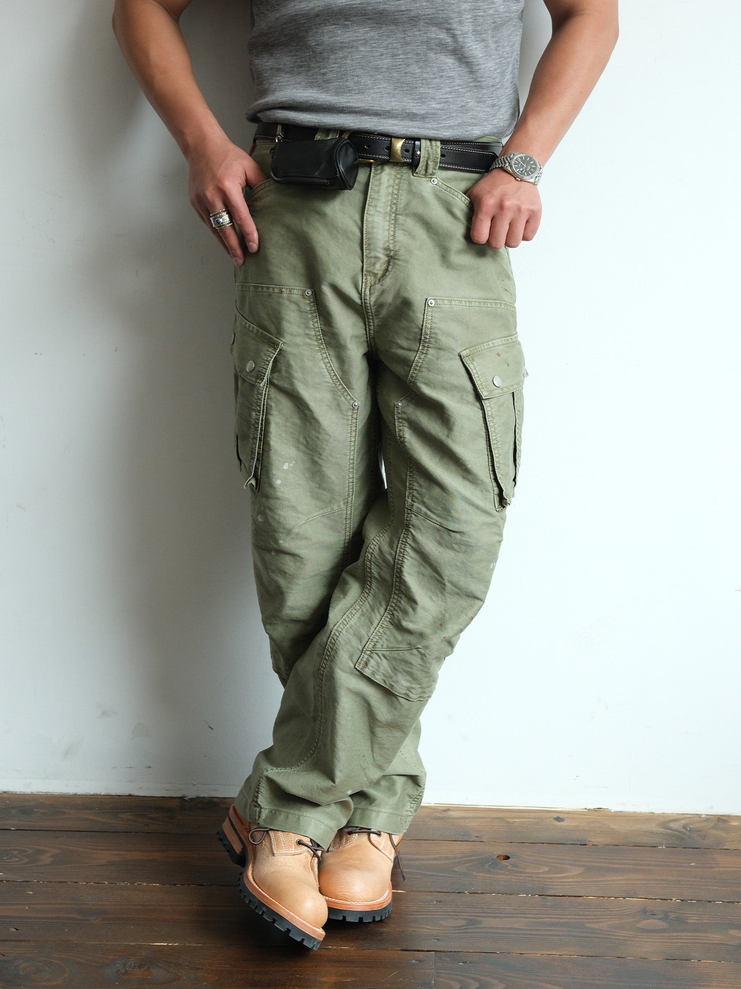 NEIGBORL Retro Washed Multi-Pocket Cargo Pants-Pants-S-Free Shipping Leatheretro