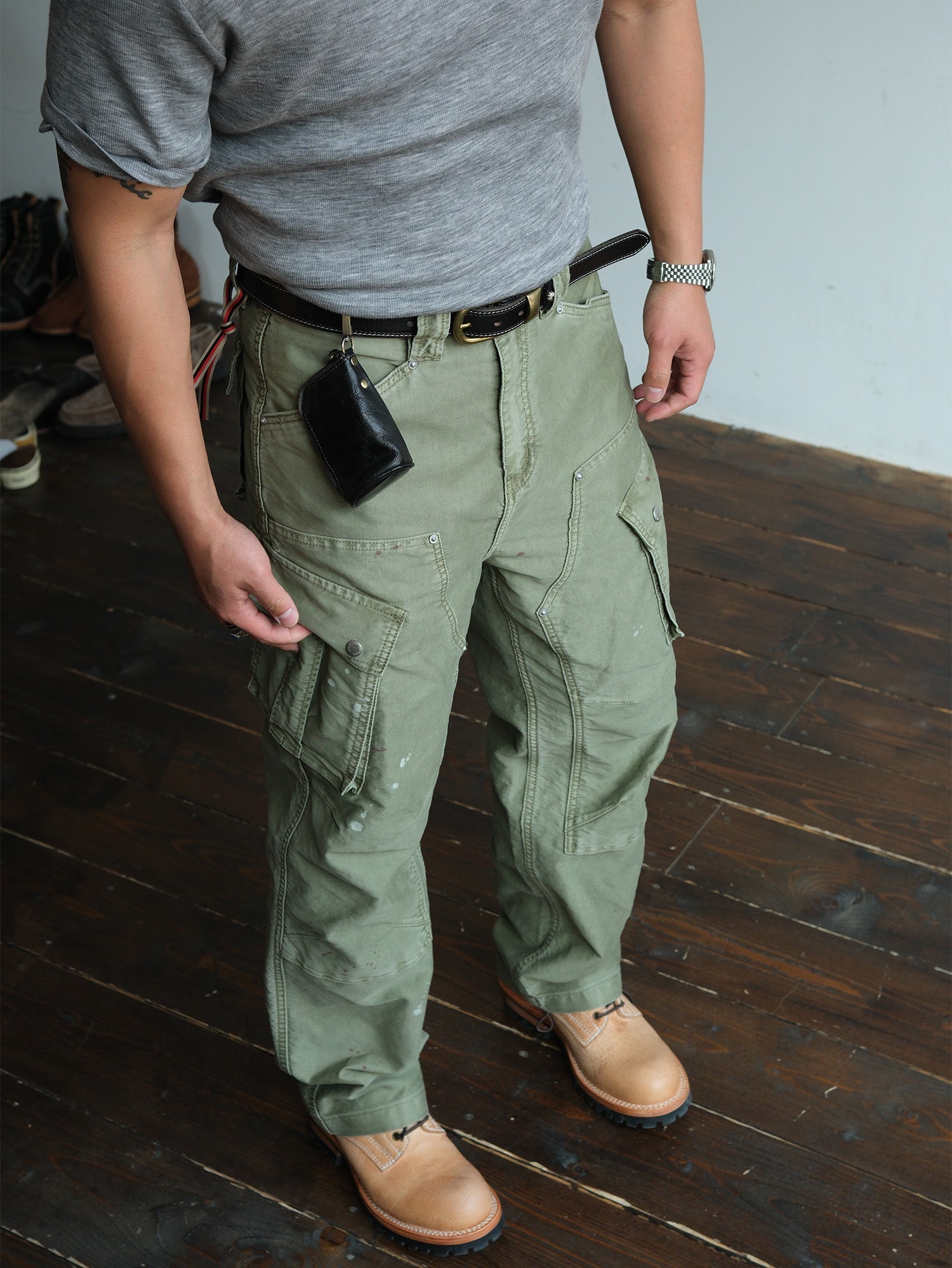 NEIGBORL Retro Washed Multi-Pocket Cargo Pants-Pants-S-Free Shipping Leatheretro