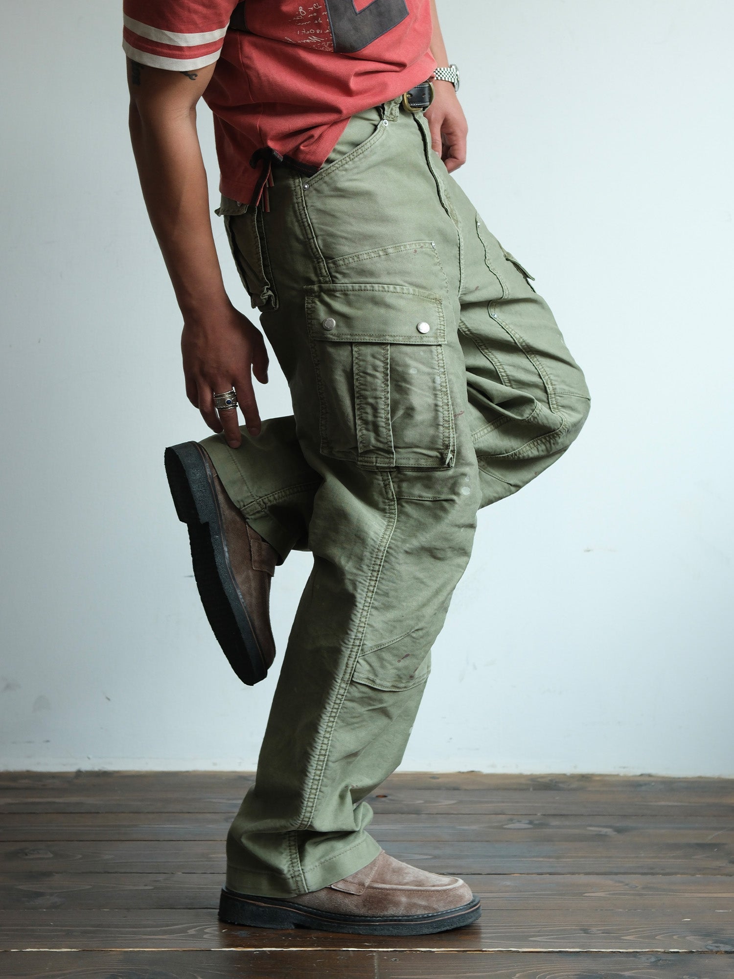 NEIGBORL Retro Washed Multi-Pocket Cargo Pants-Pants-S-Free Shipping Leatheretro
