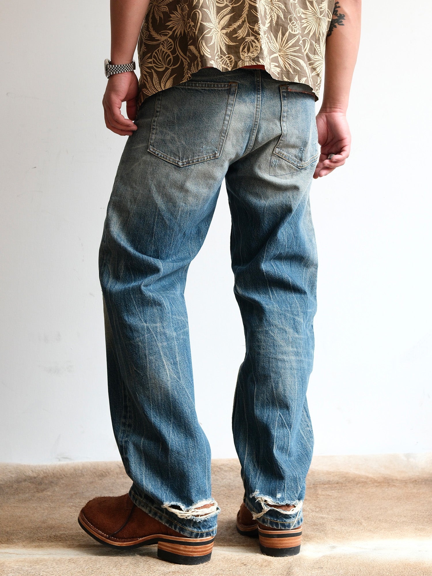 NEIGBORL Retro Washed Patch Distressed Jeans-Jeans-XS-Free Shipping Leatheretro