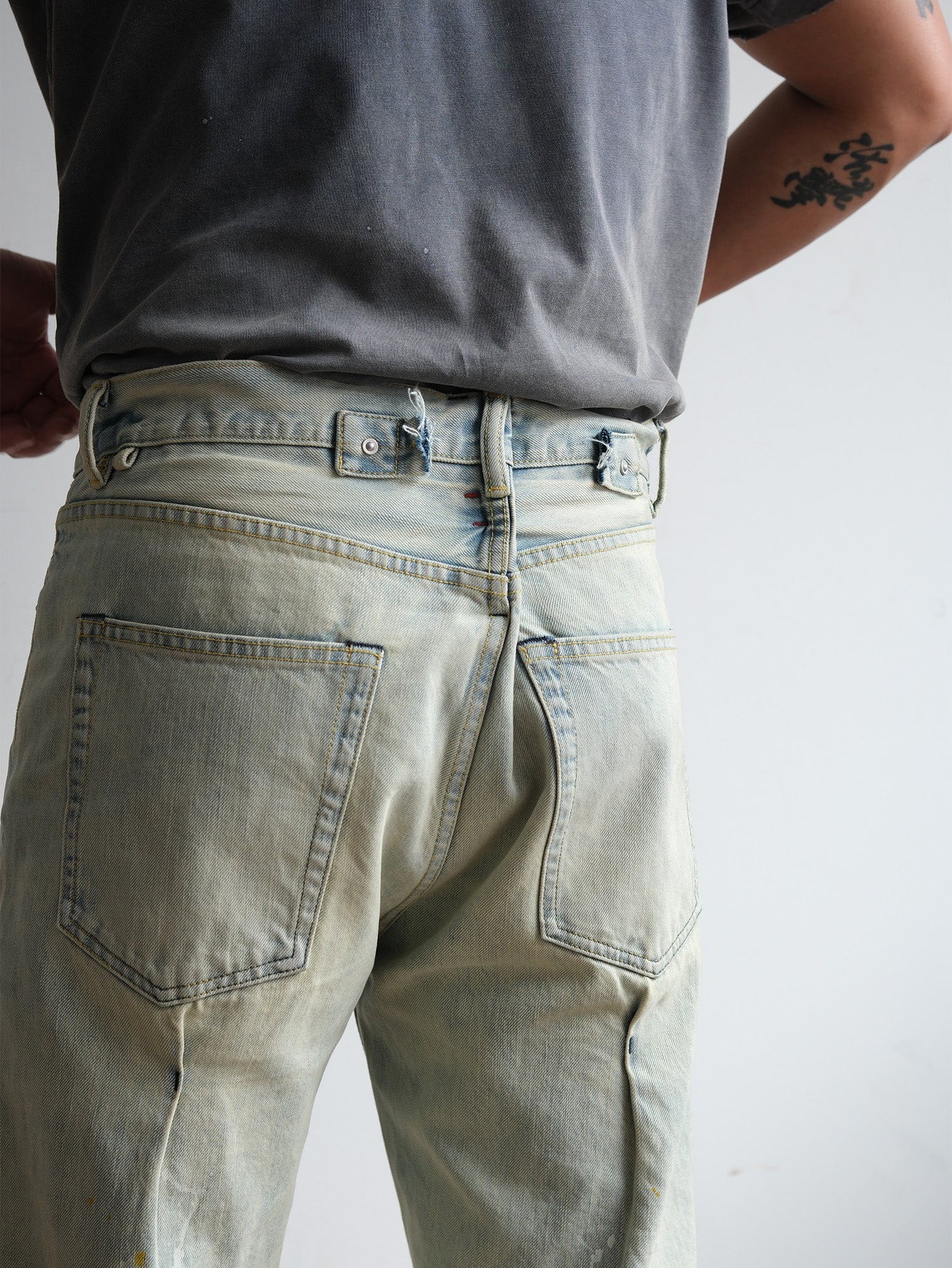 NEIGBORL Washed Paint-Splatter Straight-Leg Jeans-Jeans-S-Free Shipping Leatheretro