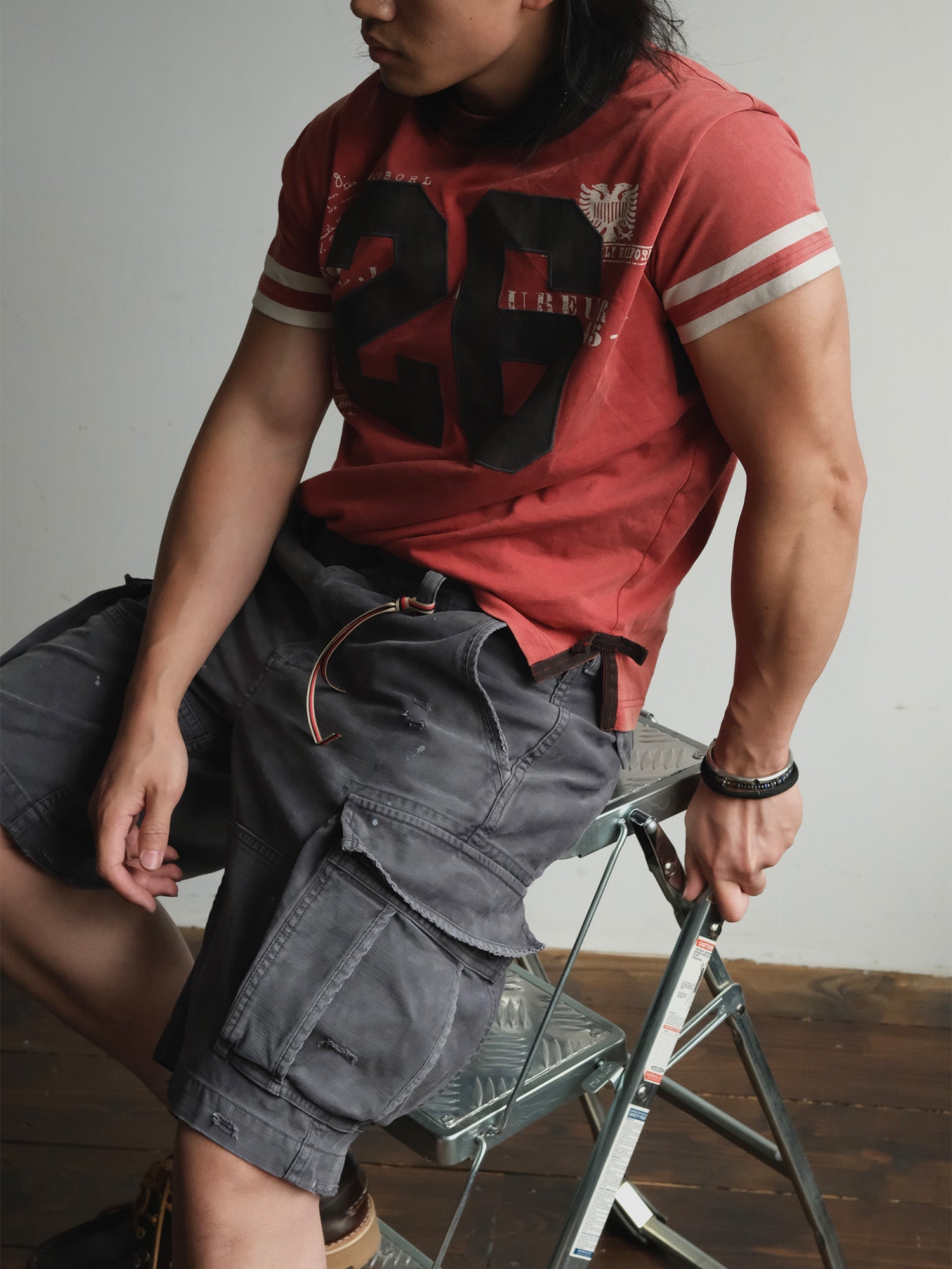 NEIGBORL Distressed Multi-Pocket Washed Cargo Shorts-Shorts-S-Gray-Free Shipping Leatheretro