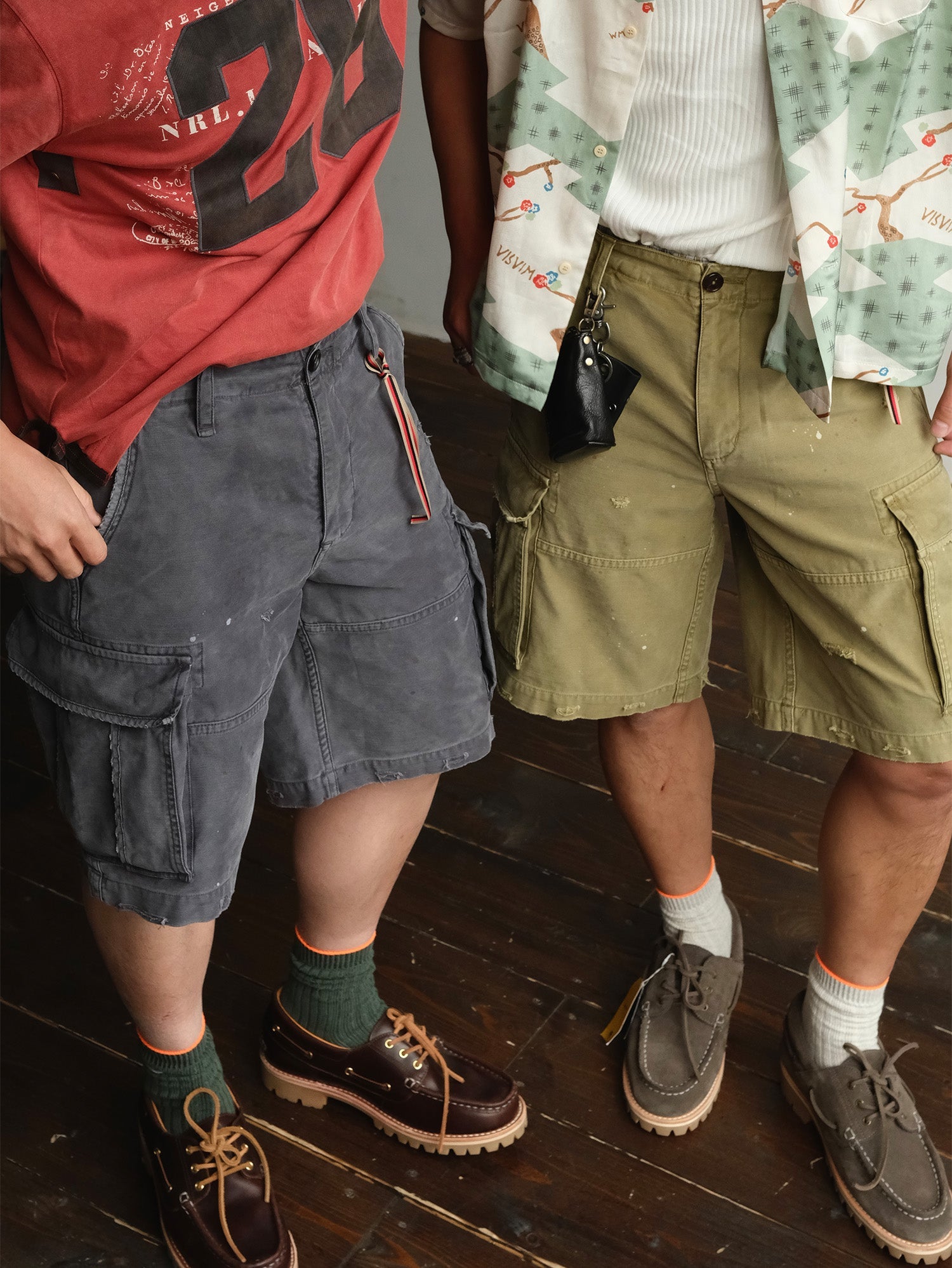 NEIGBORL Distressed Multi-Pocket Washed Cargo Shorts-Shorts-S-Gray-Free Shipping Leatheretro