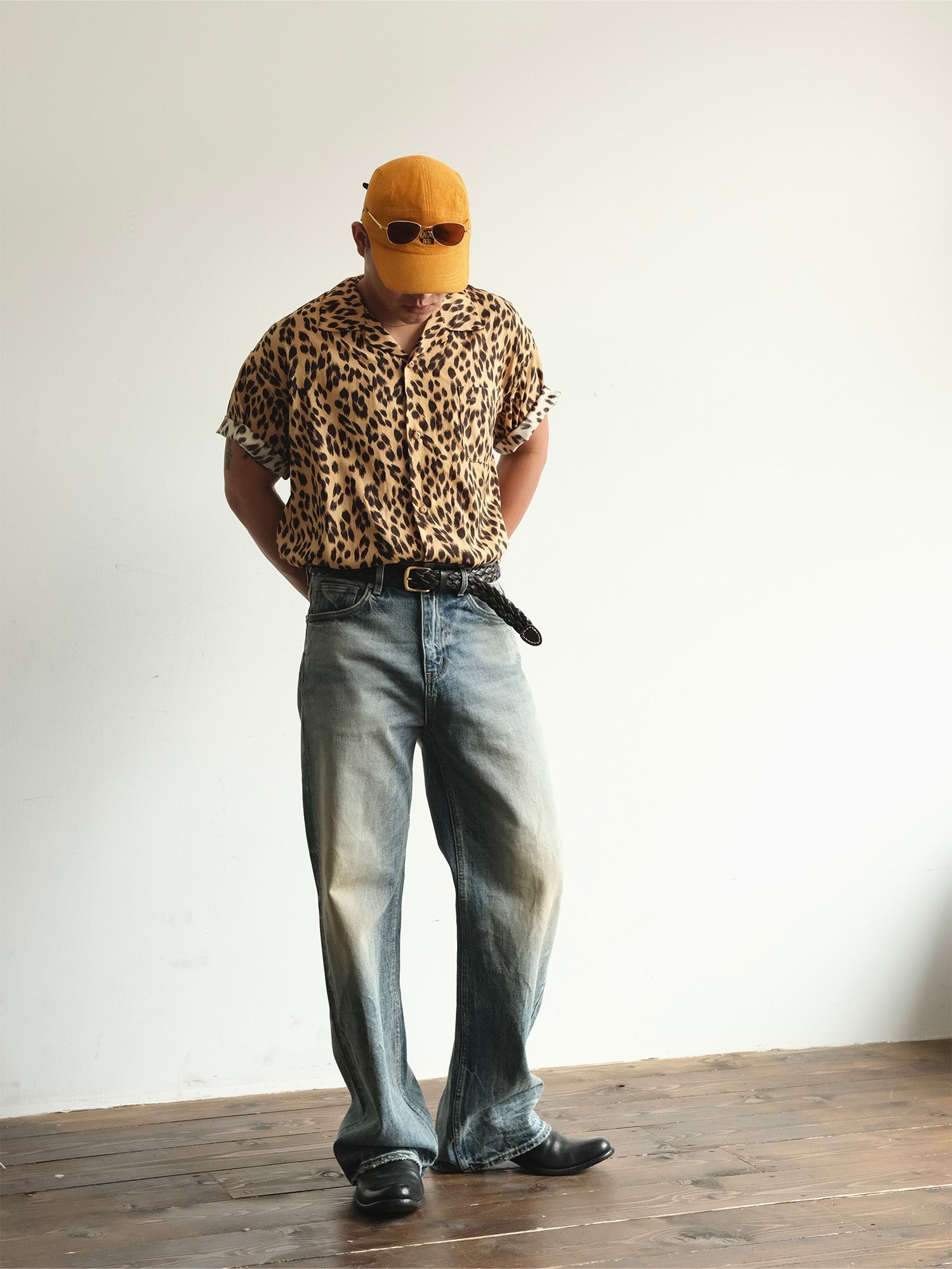 NEIGBORL Whiskering Washed Straight-Leg Jeans-Jeans-S-Free Shipping Leatheretro
