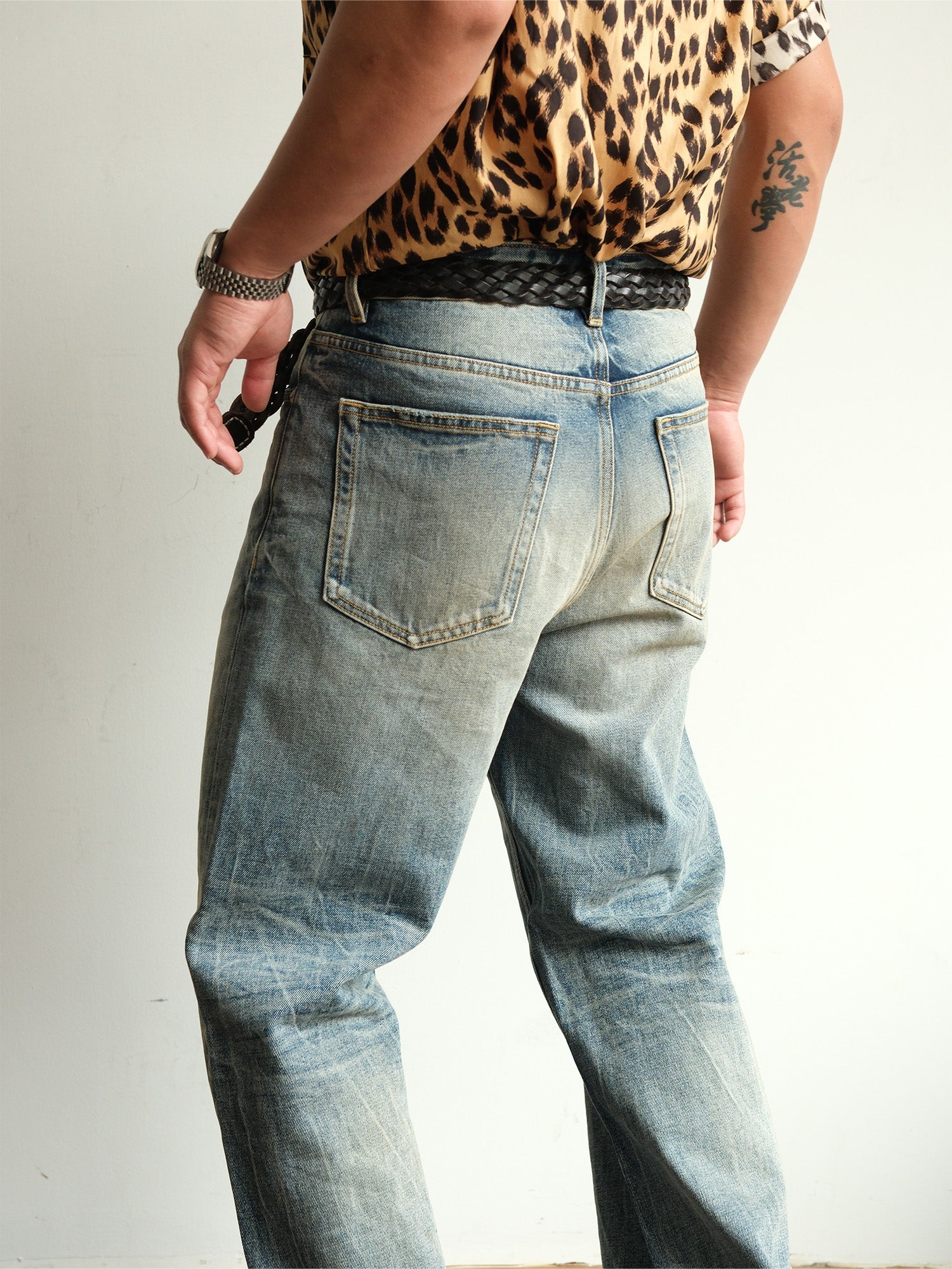 NEIGBORL Whiskering Washed Straight-Leg Jeans-Jeans-S-Free Shipping Leatheretro