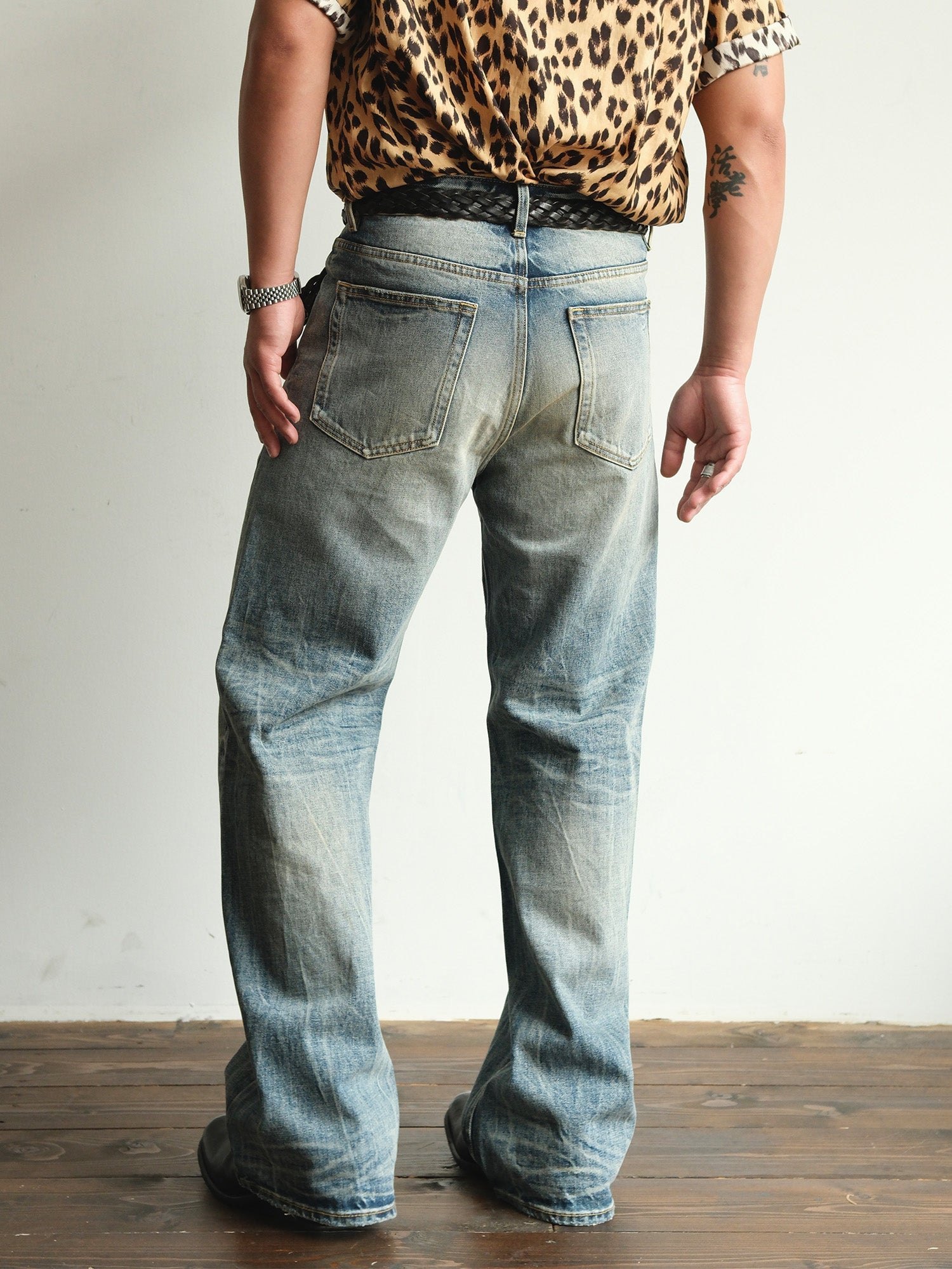 NEIGBORL Whiskering Washed Straight-Leg Jeans-Jeans-S-Free Shipping Leatheretro