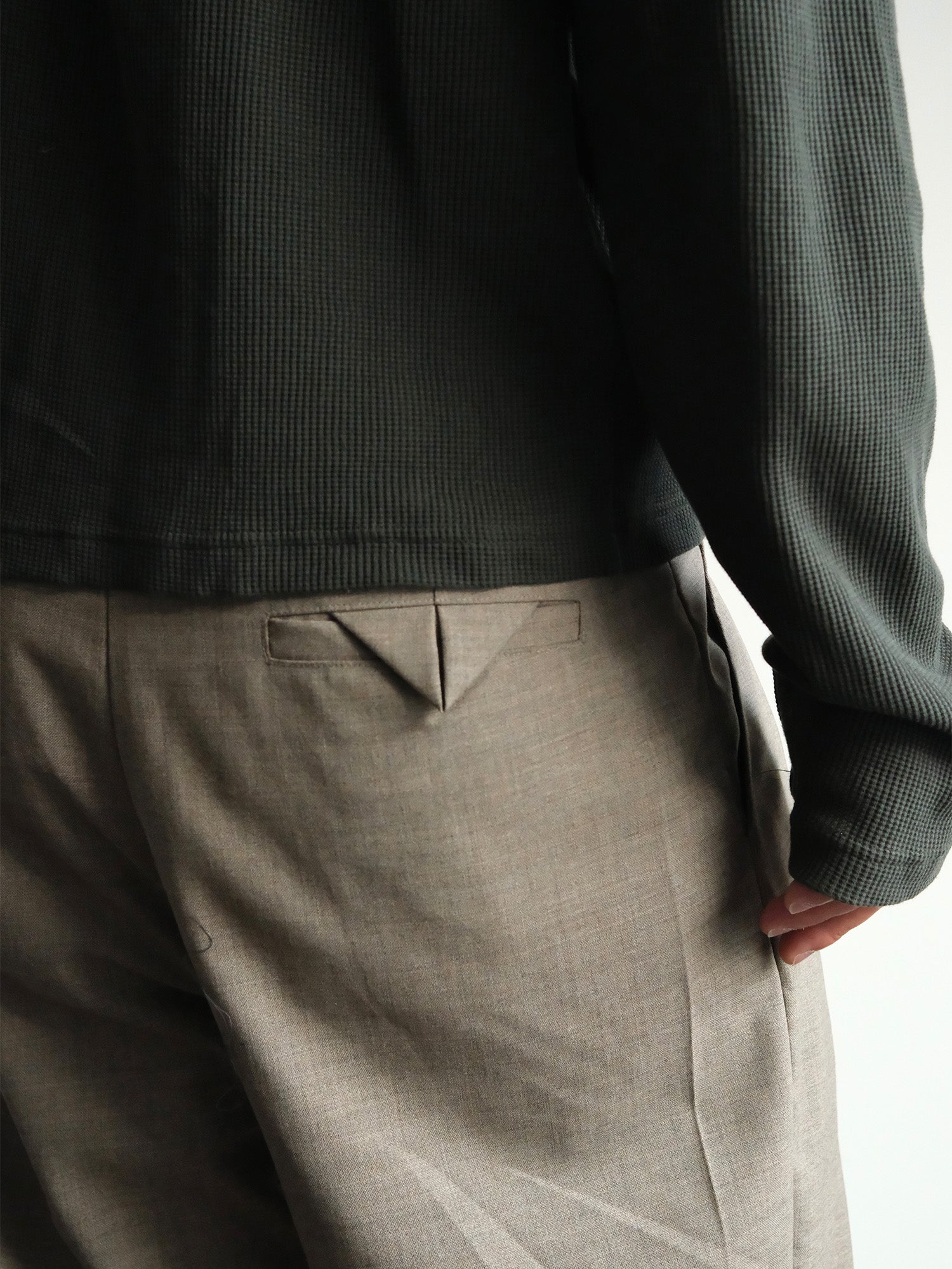 NEIGBORL Wool Double-Pleated Straight-Leg Trousers-Jeans-S-Khaki-Free Shipping Leatheretro