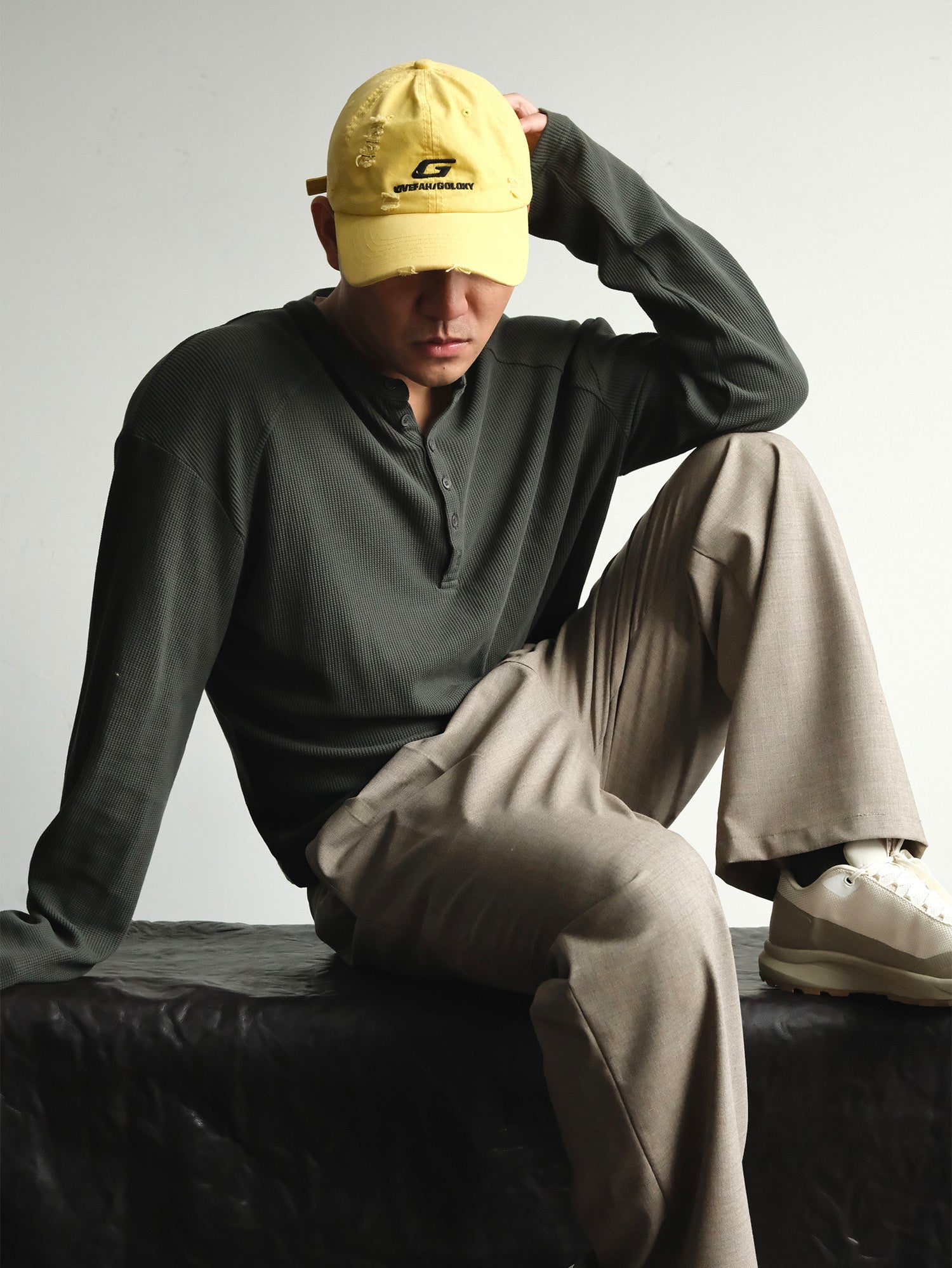 NEIGBORL Wool Double-Pleated Straight-Leg Trousers-Jeans-S-Khaki-Free Shipping Leatheretro