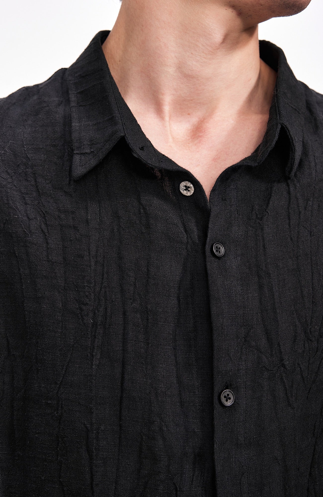 LABELROOM Rolled-Sleeve Linen Shirt-Half shirt-XS (Preorder)-Free Shipping Leatheretro