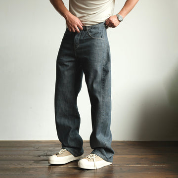 NEIGBORL Back-Buckle Washed Raw Denim Pants-Jeans-S (Preorder)-Free Shipping Leatheretro