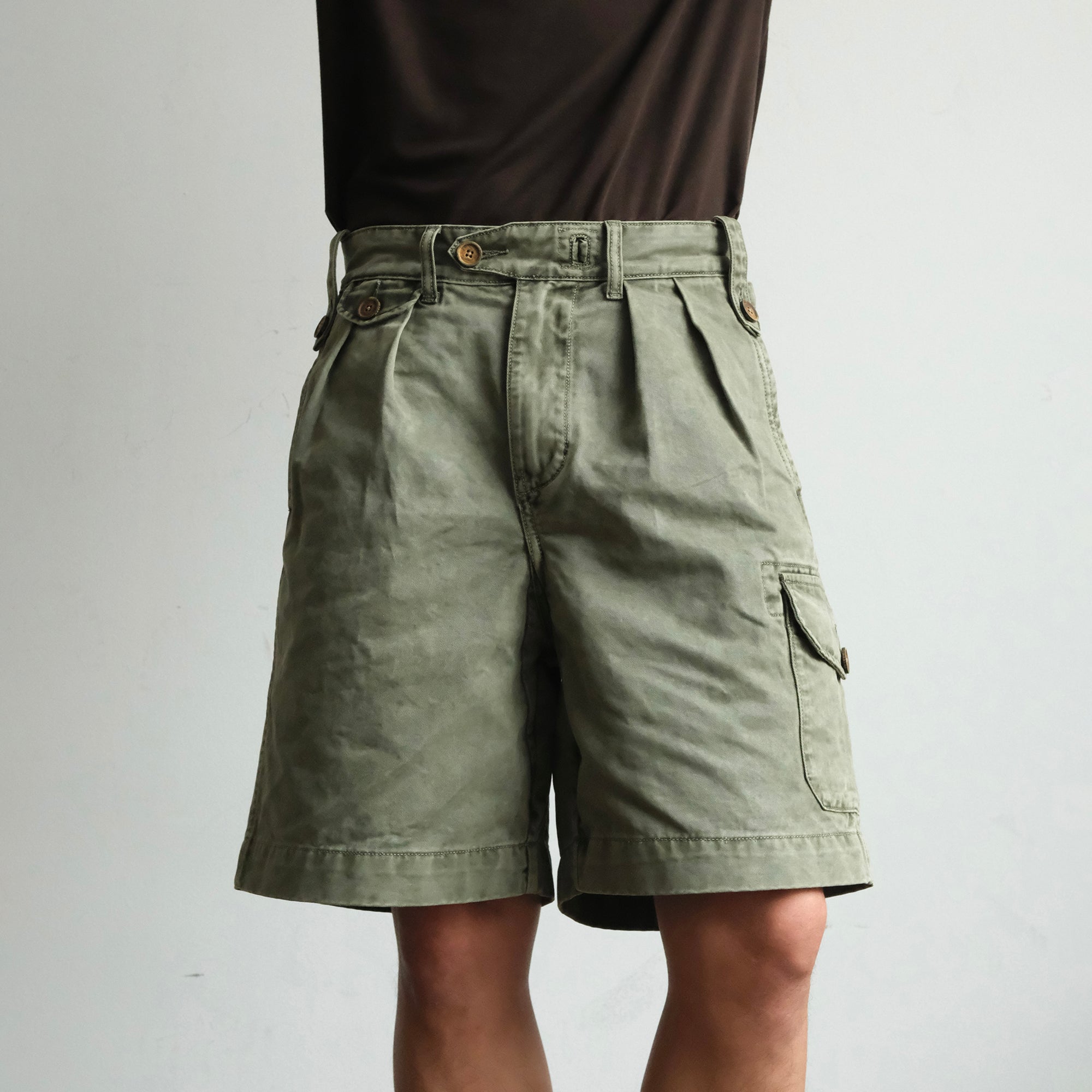 NEIGBORL Retro Washed Multi-Pocket Cargo Shorts-Shorts-S (Preorder)-Green-Free Shipping Leatheretro