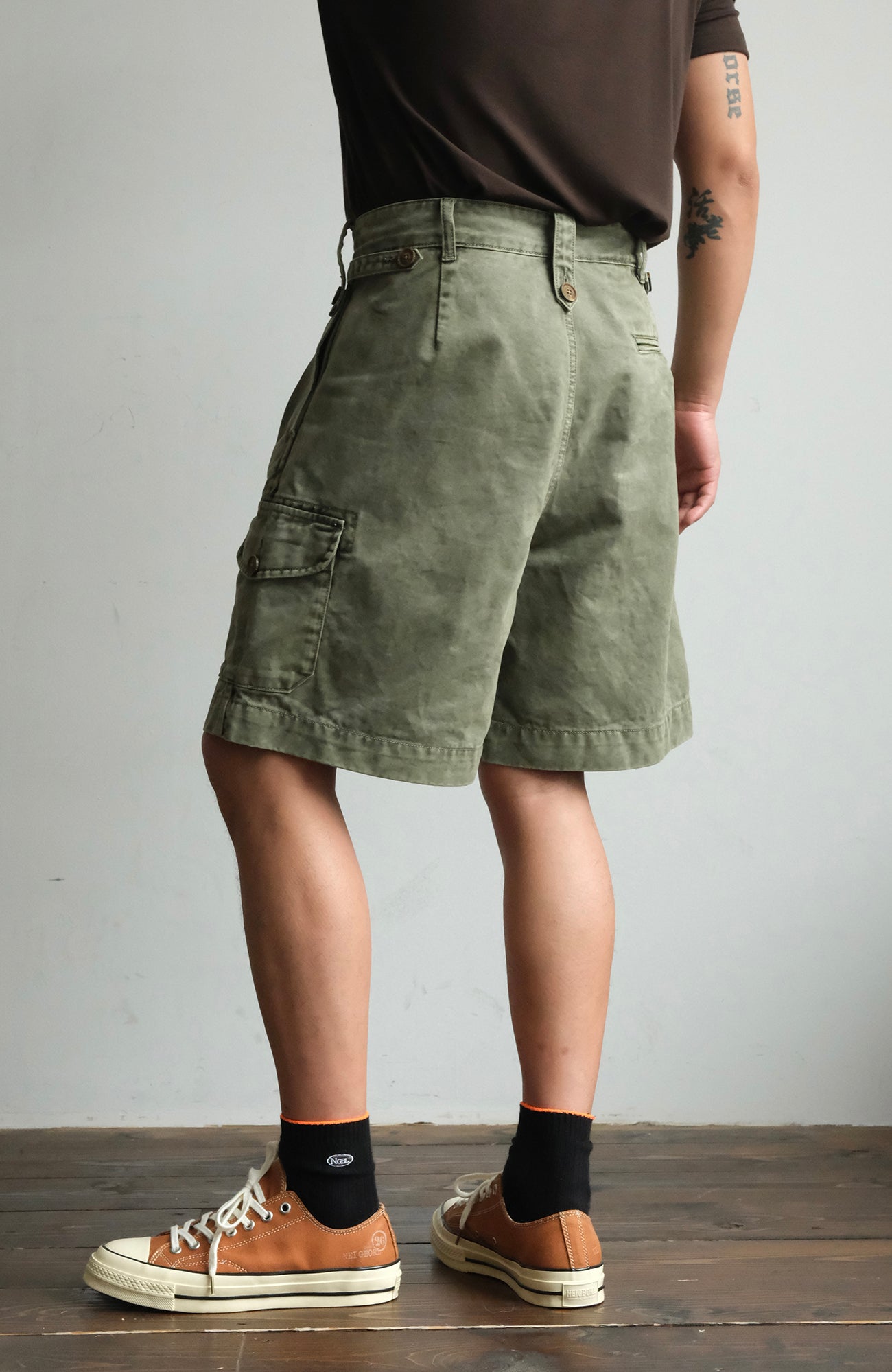 NEIGBORL Retro Washed Multi-Pocket Cargo Shorts-Shorts-S (Preorder)-Apricot-Free Shipping Leatheretro