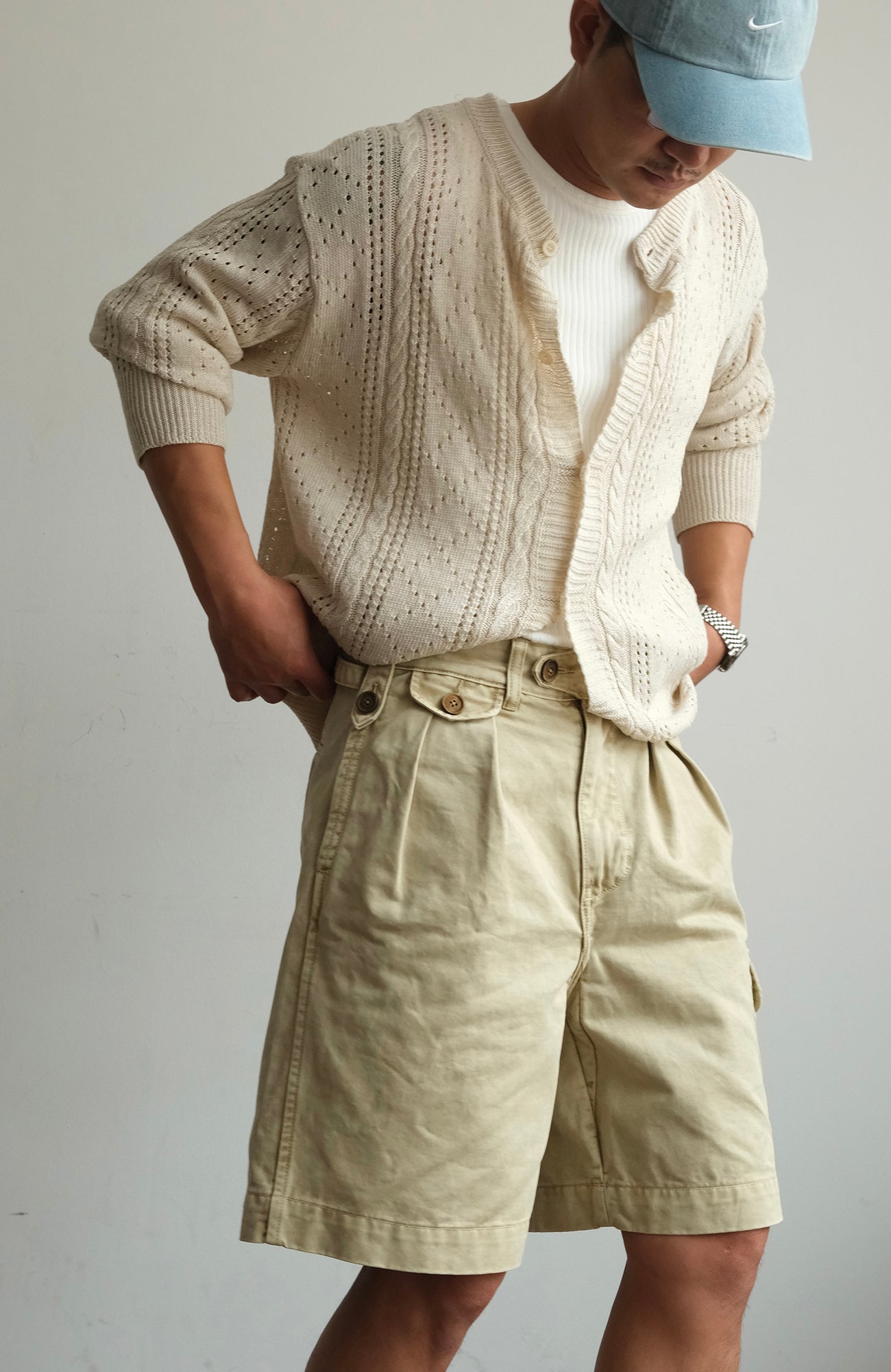 NEIGBORL Retro Washed Multi-Pocket Cargo Shorts-Shorts-S (Preorder)-Apricot-Free Shipping Leatheretro
