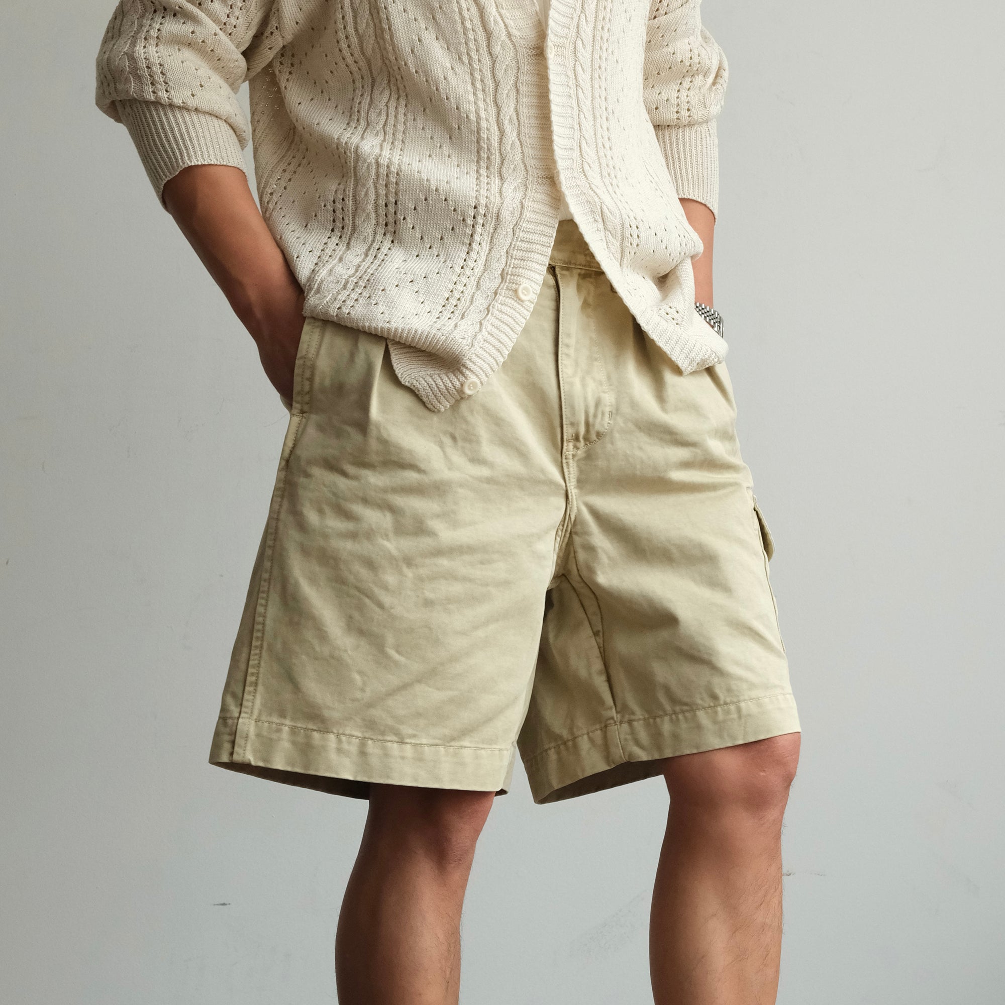 NEIGBORL Retro Washed Multi-Pocket Cargo Shorts-Shorts-S (Preorder)-Apricot-Free Shipping Leatheretro