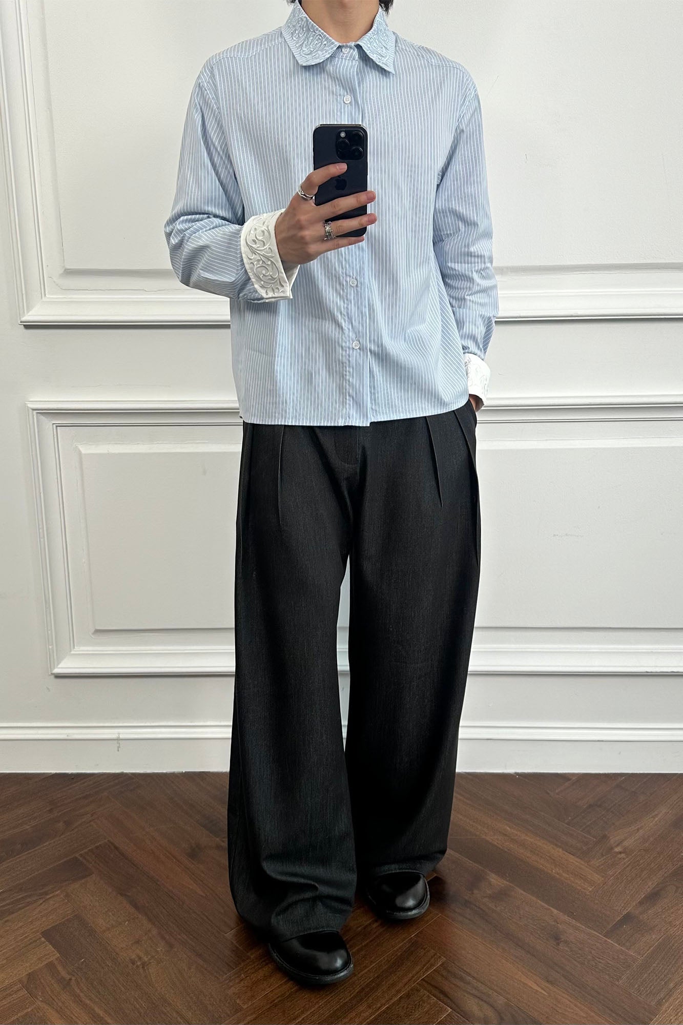 CATSSTAC Triple-Pleat Wool-Blend Wide-Leg Trousers-Pants-M-Free Shipping Leatheretro