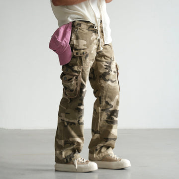 NEIGBORL Camo Multi-Pocket Straight Cargo Pants-Pants-S (Preorder)-Free Shipping Leatheretro