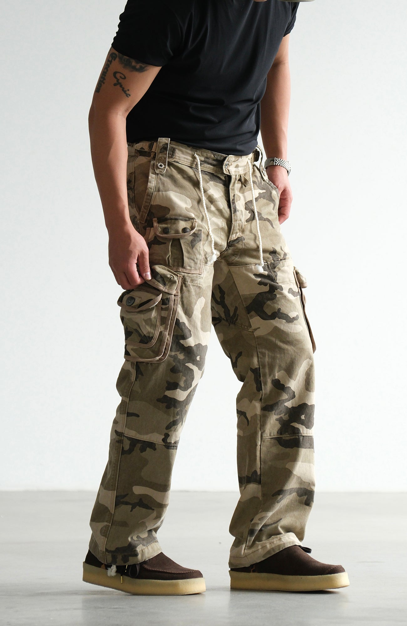 NEIGBORL Camo Multi-Pocket Straight Cargo Pants-Pants-S (Preorder)-Free Shipping Leatheretro