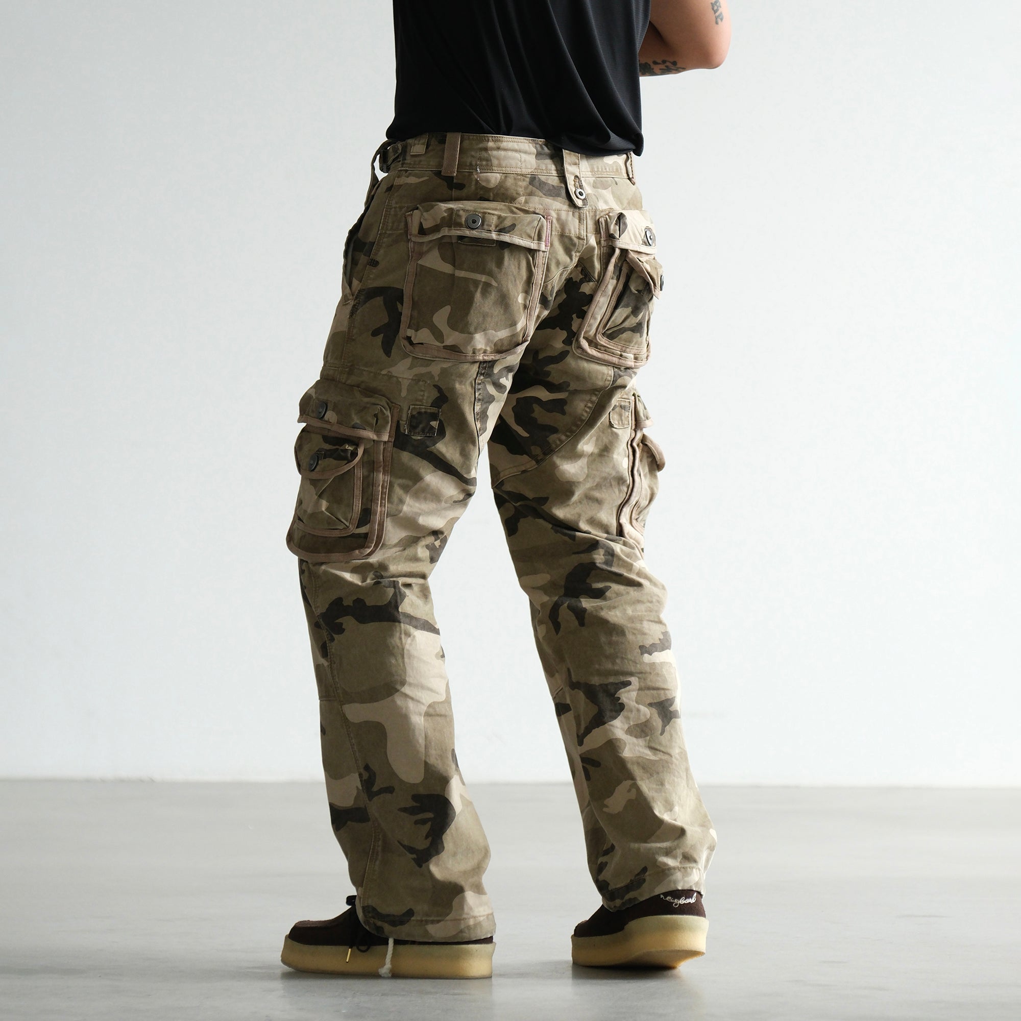 NEIGBORL Camo Multi-Pocket Straight Cargo Pants-Pants-S (Preorder)-Free Shipping Leatheretro