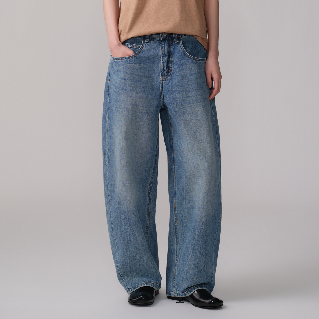 OPICLOTH Washed Whiskered Curved Jeans-Jeans-XS (Preorder)-Free Shipping Leatheretro
