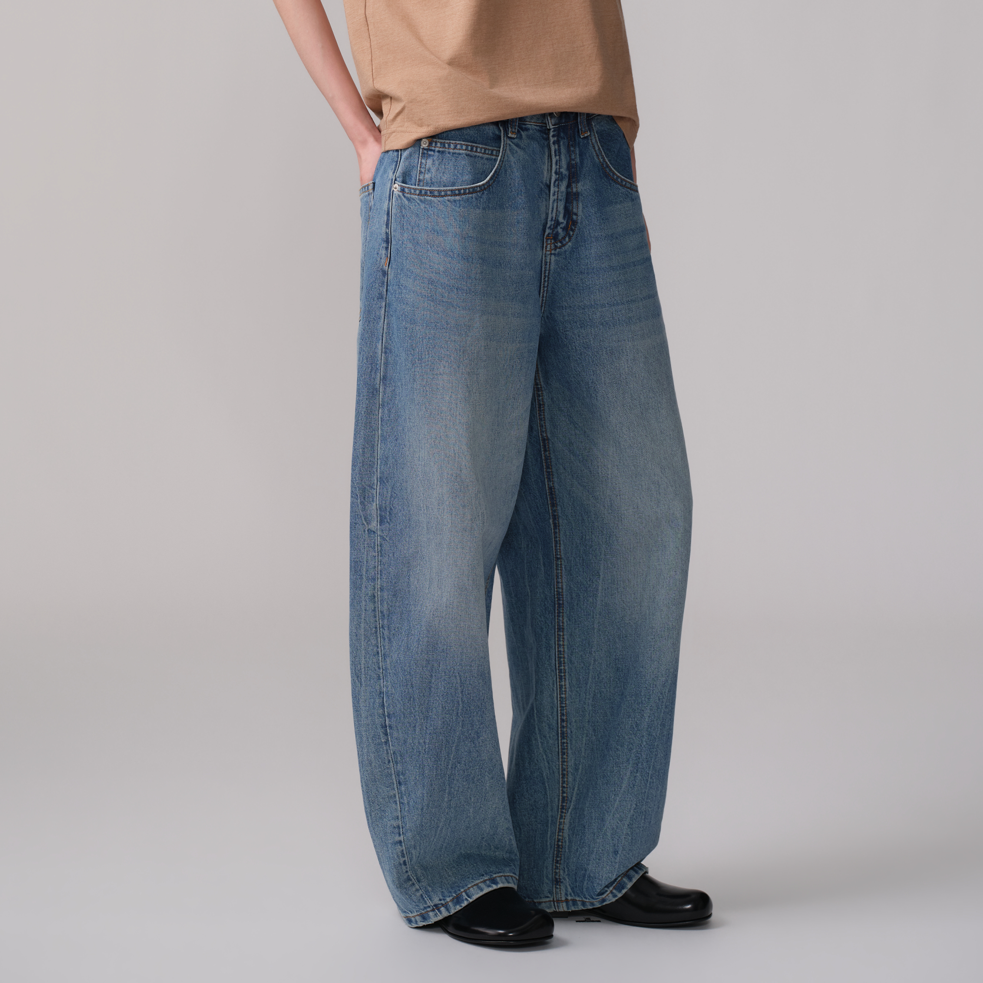 OPICLOTH Washed Whiskered Curved Jeans-Jeans-XS (Preorder)-Free Shipping Leatheretro