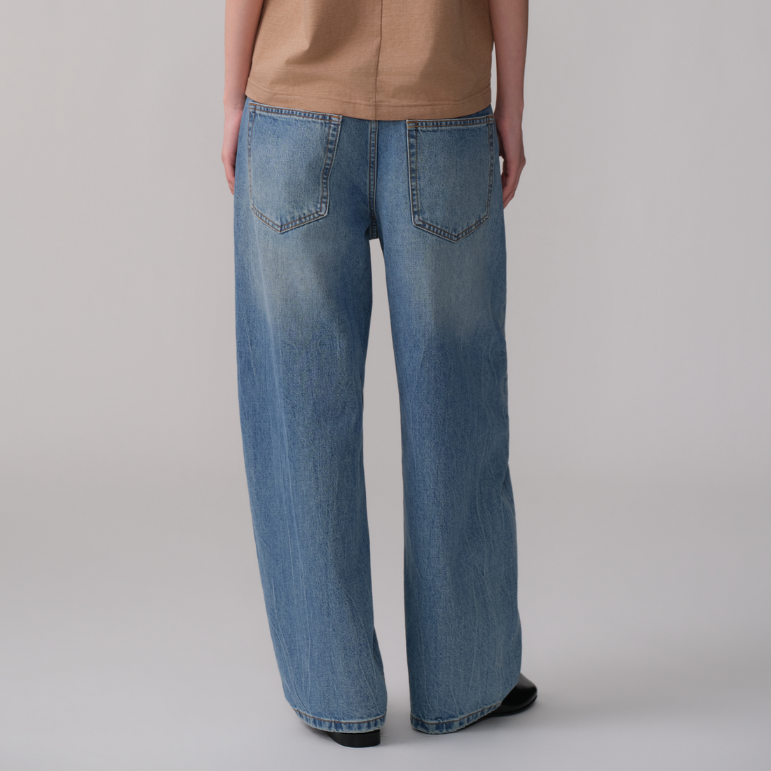 OPICLOTH Washed Whiskered Curved Jeans-Jeans-XS (Preorder)-Free Shipping Leatheretro