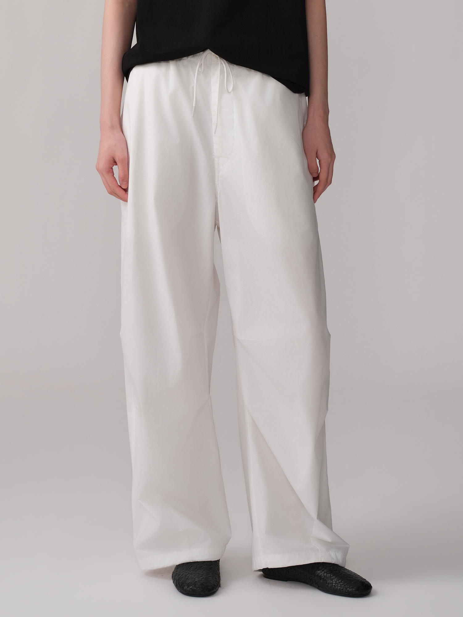 OPICLOTH Pleated Drawstring Parachute Pants-Pants-XS-White-Free Shipping Leatheretro