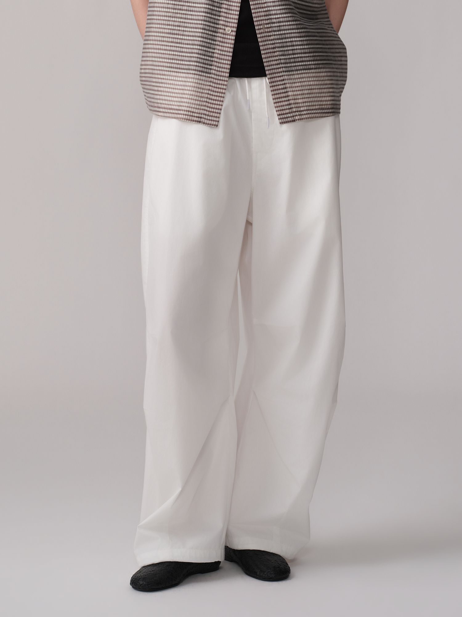 OPICLOTH Pleated Drawstring Parachute Pants-Pants-XS-White-Free Shipping Leatheretro