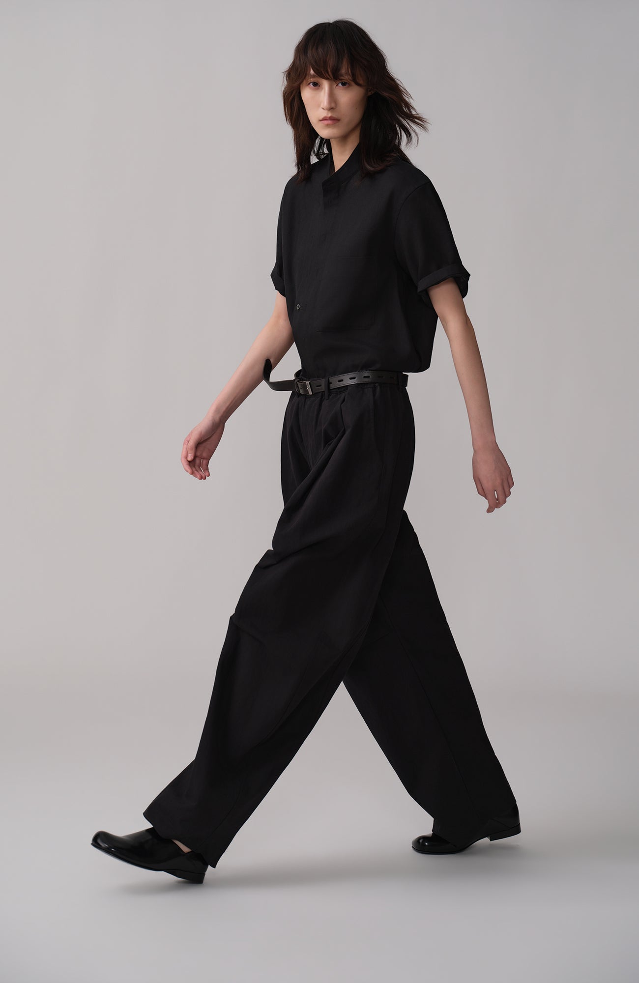 OPICLOTH Pleated Curved Wide-Leg Trousers-Pants-XS / 25“-38"-Free Shipping Leatheretro