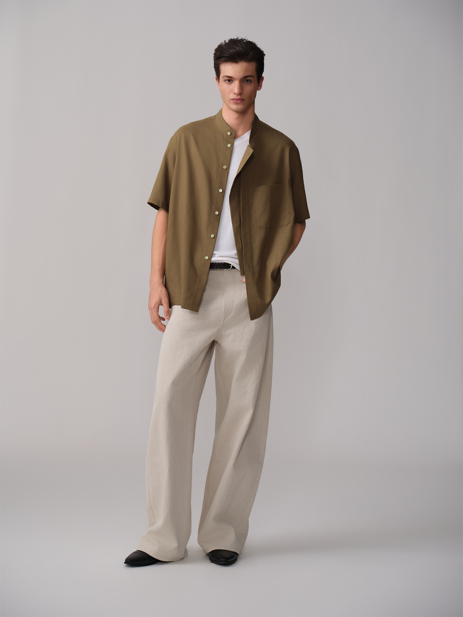 OPICLOTH Paneled Wide-Leg Pants-Jeans-XS-Free Shipping Leatheretro