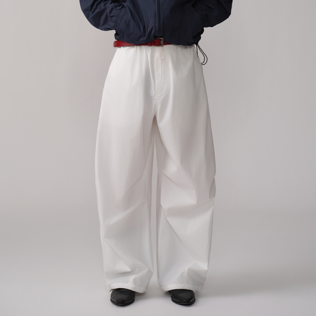 OPICLOTH Pleated Drawstring Parachute Pants-Pants-XS-White-Free Shipping Leatheretro