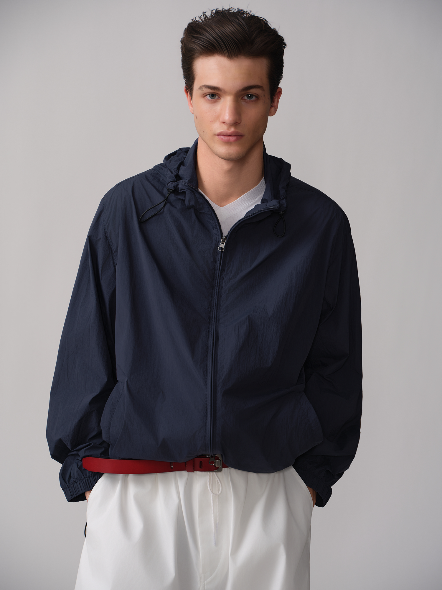 OPICLOTH Hooded Nylon Windbreaker Jacket-Jacket-M (Preorder)-Free Shipping Leatheretro