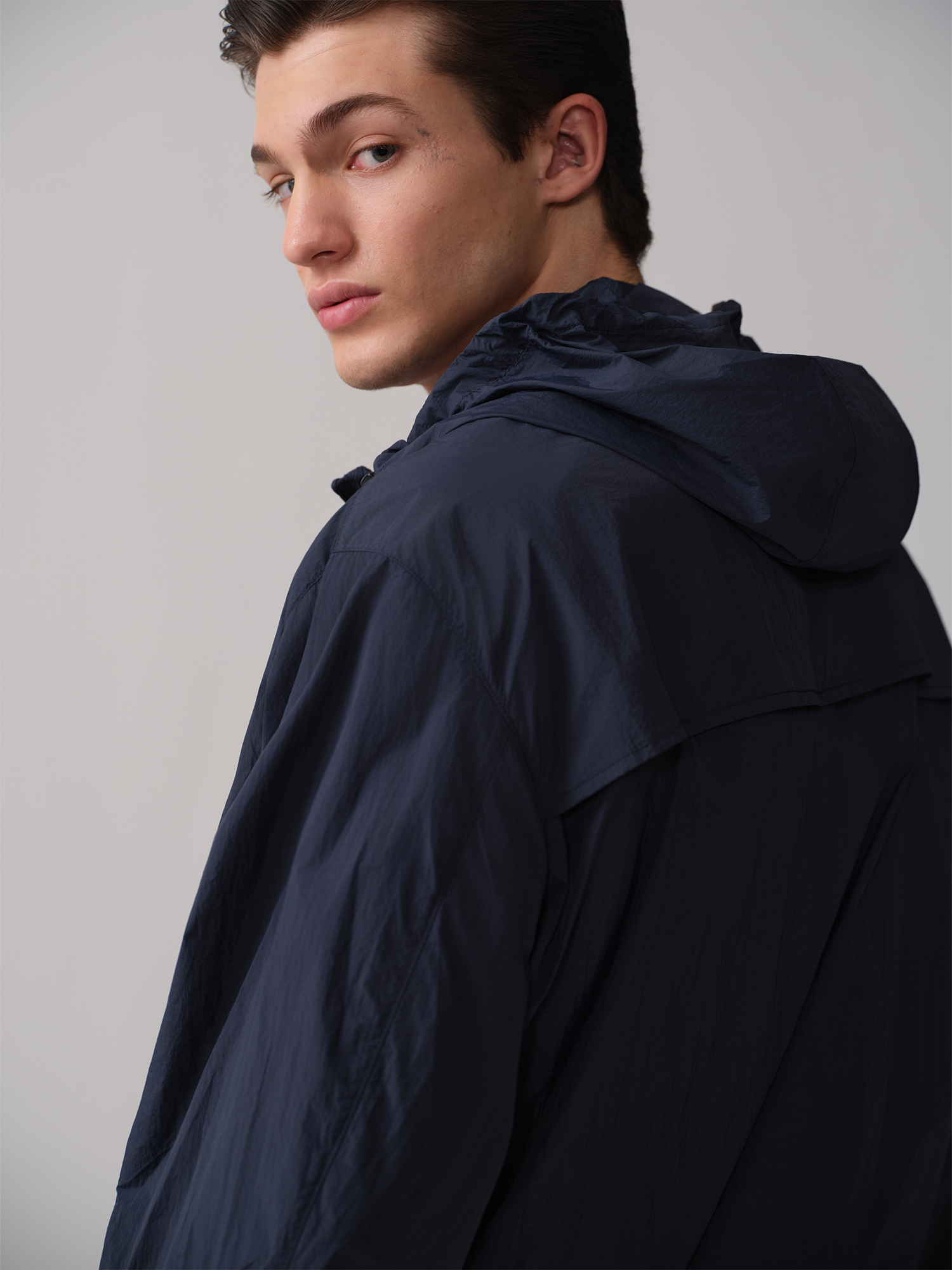 OPICLOTH Hooded Nylon Windbreaker Jacket-Jacket-M (Preorder)-Free Shipping Leatheretro