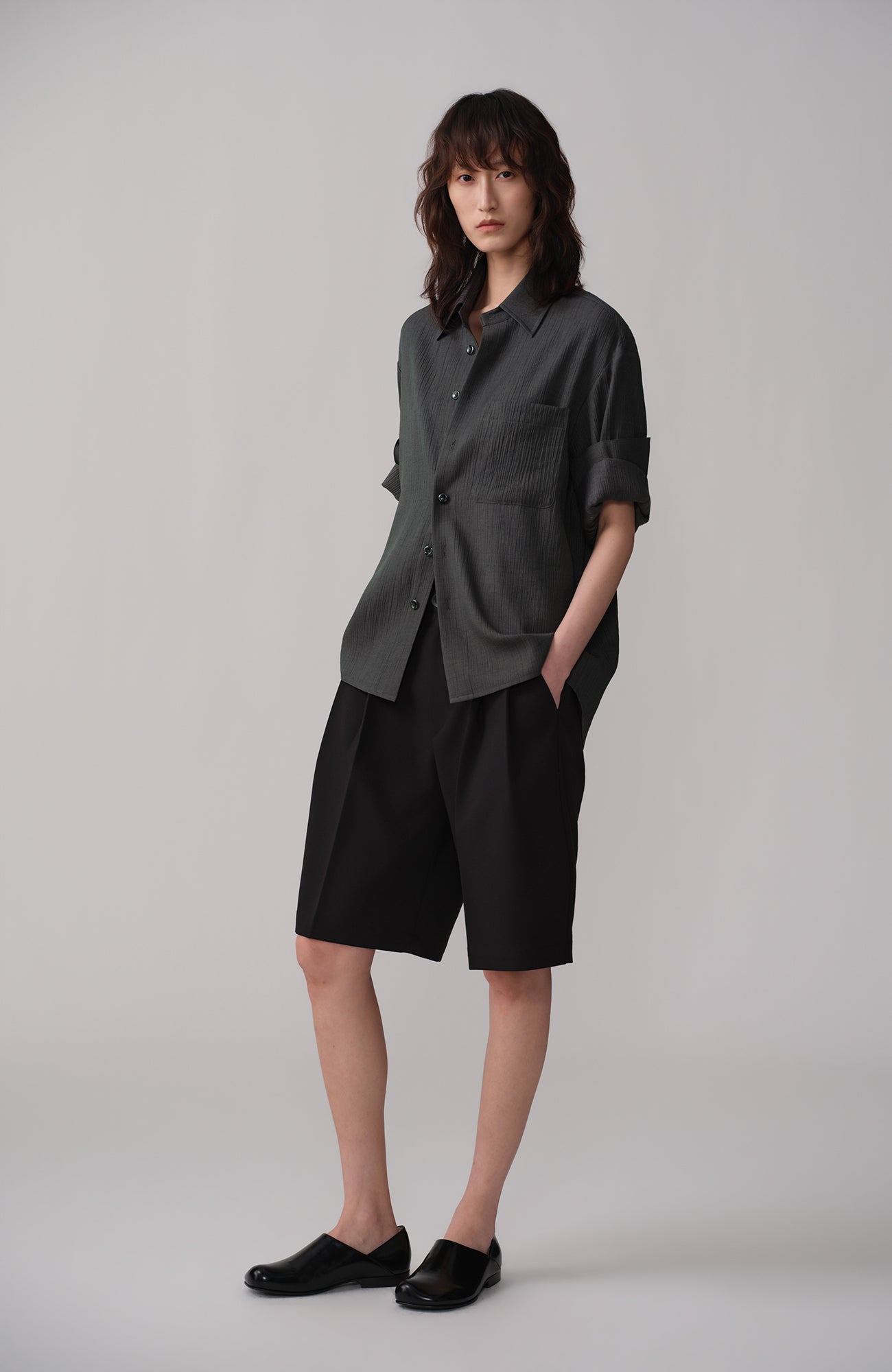OPICLOTH Pleated Wide-Leg Suit Shorts-Shorts-XS / 28"-Free Shipping Leatheretro