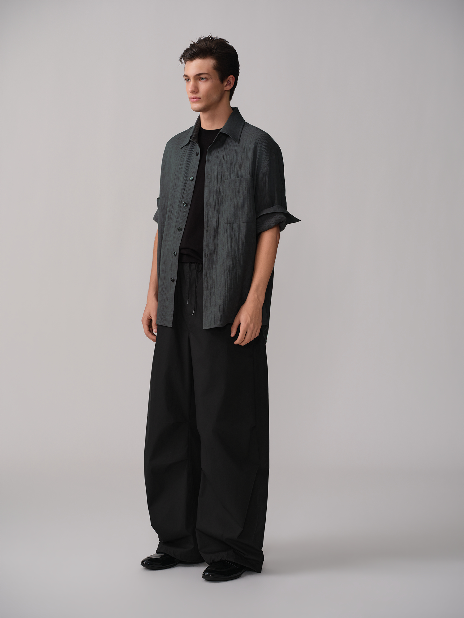 OPICLOTH Pleated Drawstring Parachute Pants-Pants-XS-White-Free Shipping Leatheretro