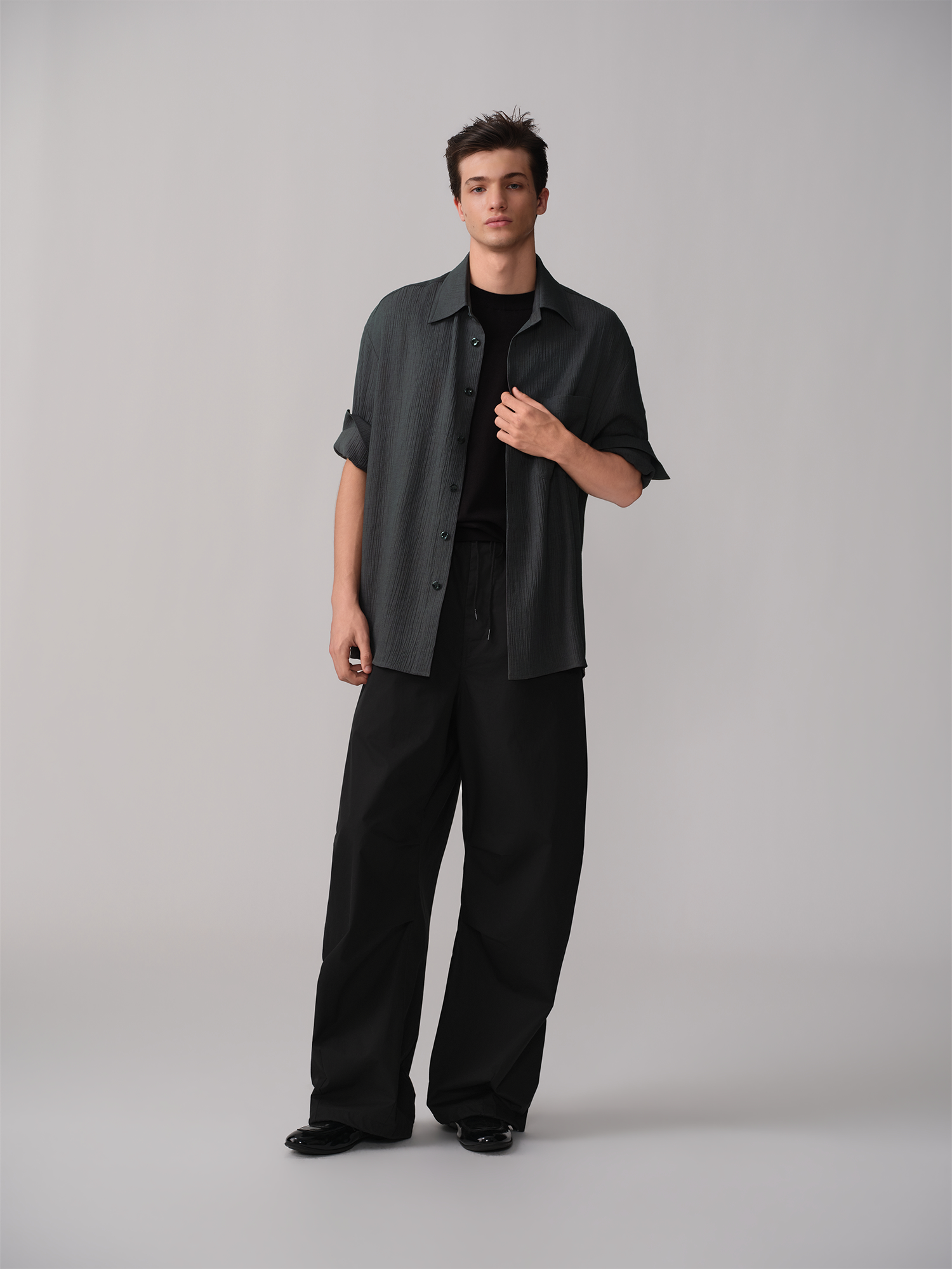 OPICLOTH Pleated Drawstring Parachute Pants-Pants-XS-White-Free Shipping Leatheretro