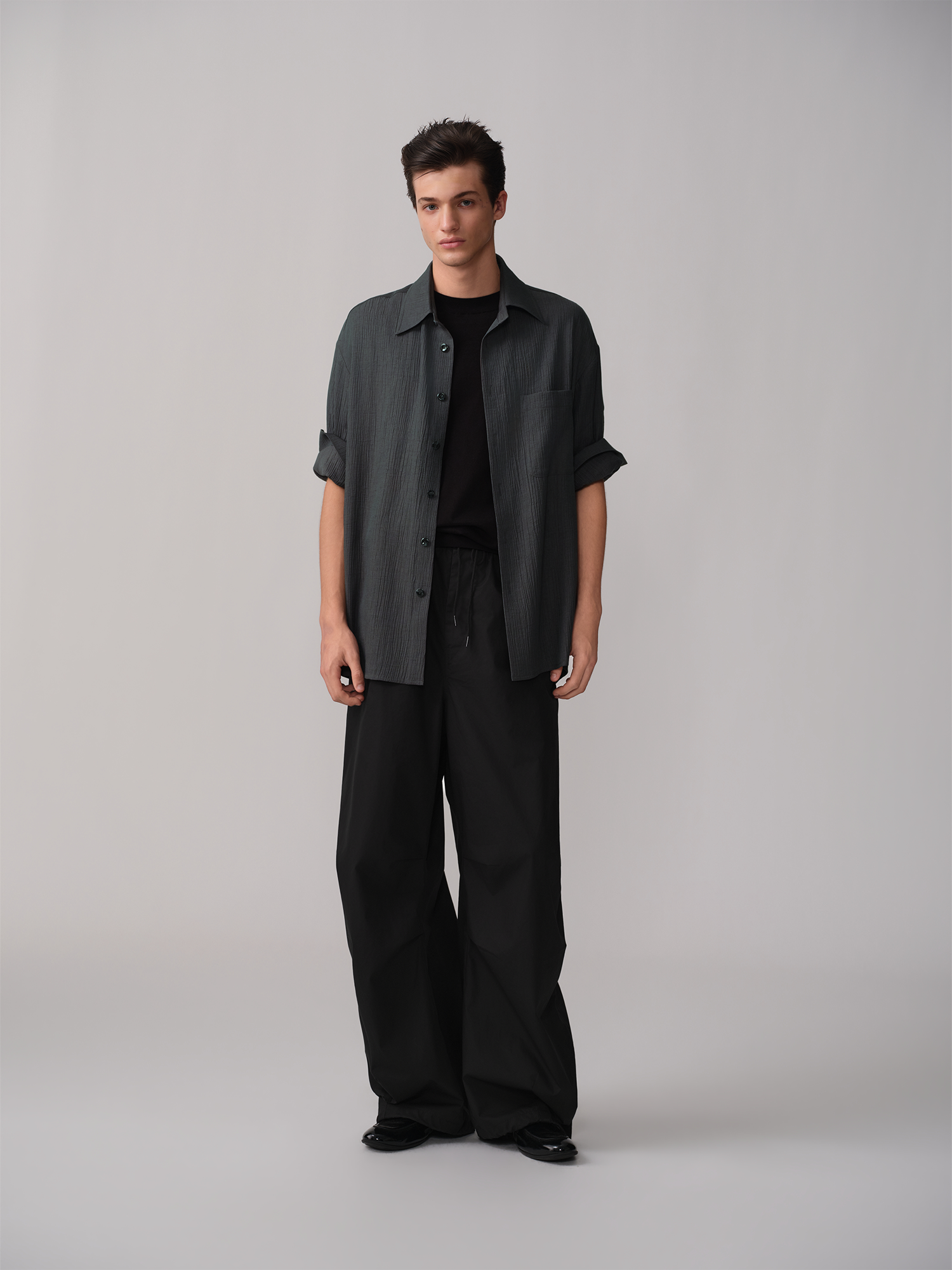 OPICLOTH Pleated Drawstring Parachute Pants-Pants-XS-White-Free Shipping Leatheretro