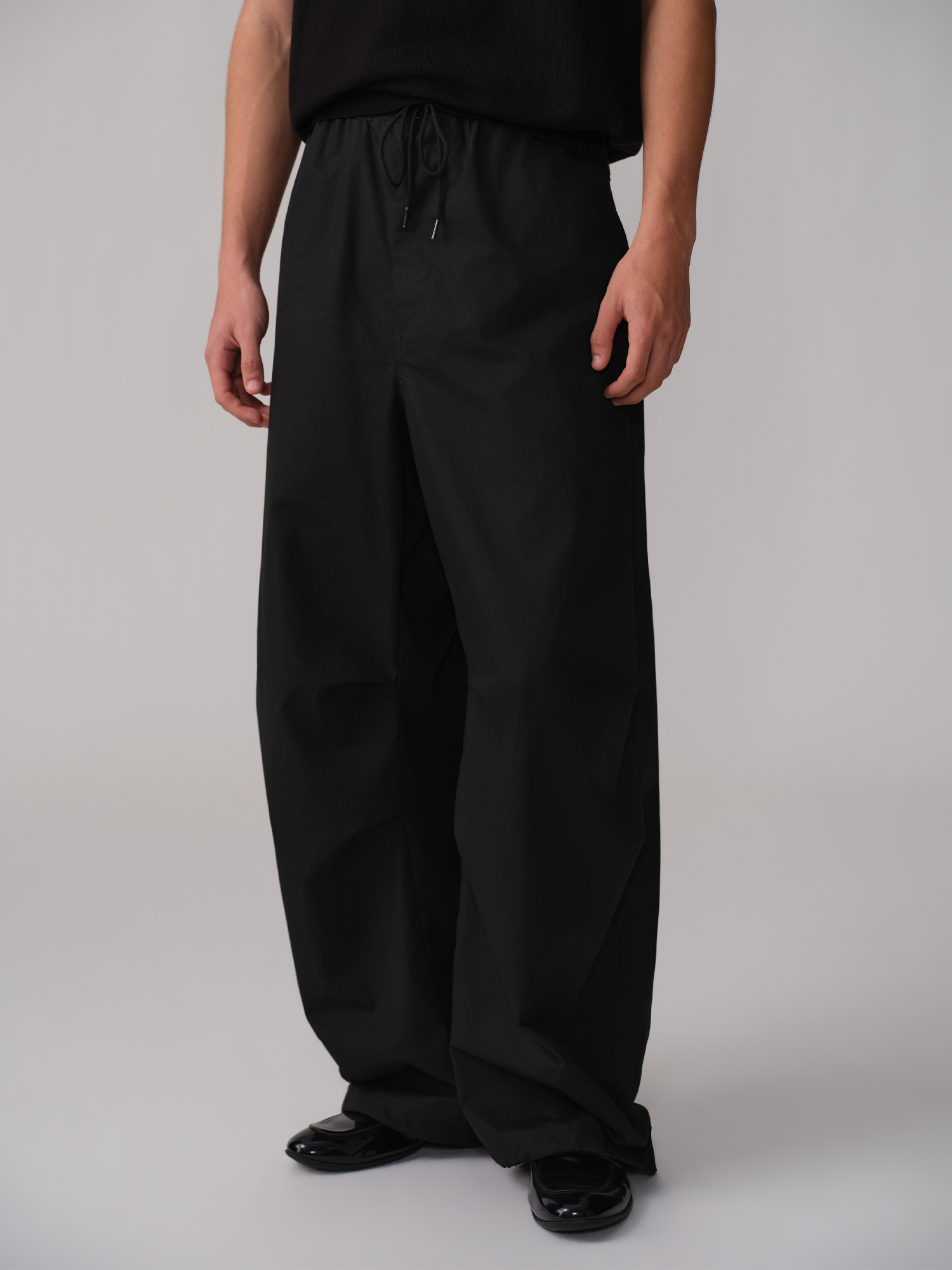 OPICLOTH Pleated Drawstring Parachute Pants-Pants-XS-White-Free Shipping Leatheretro