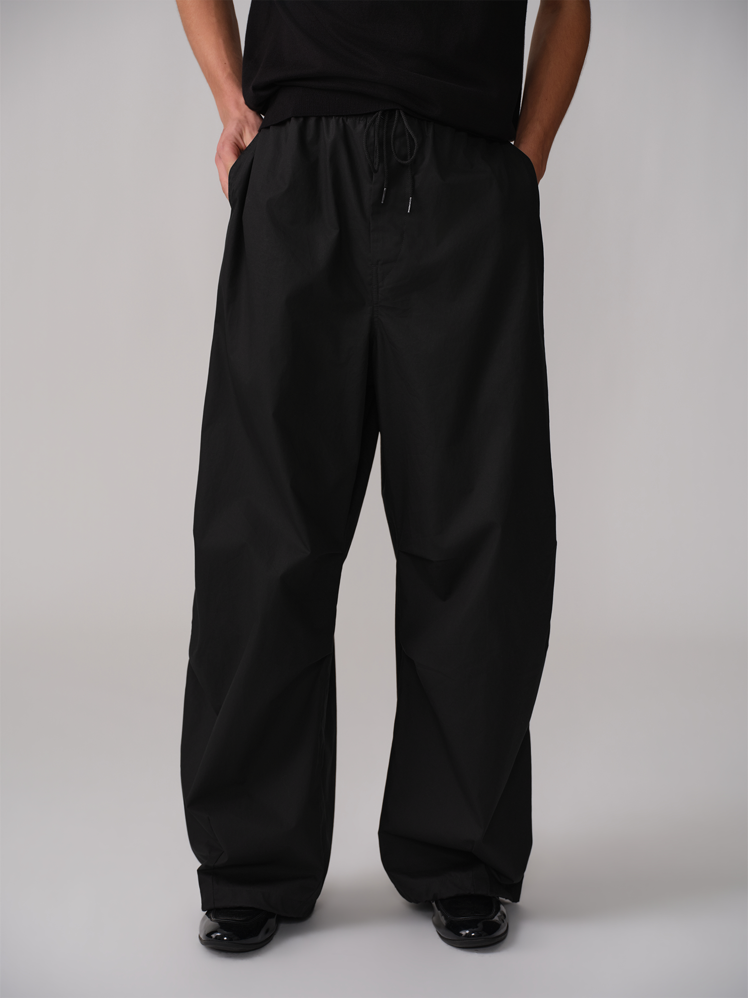 OPICLOTH Pleated Drawstring Parachute Pants-Pants-XS-White-Free Shipping Leatheretro