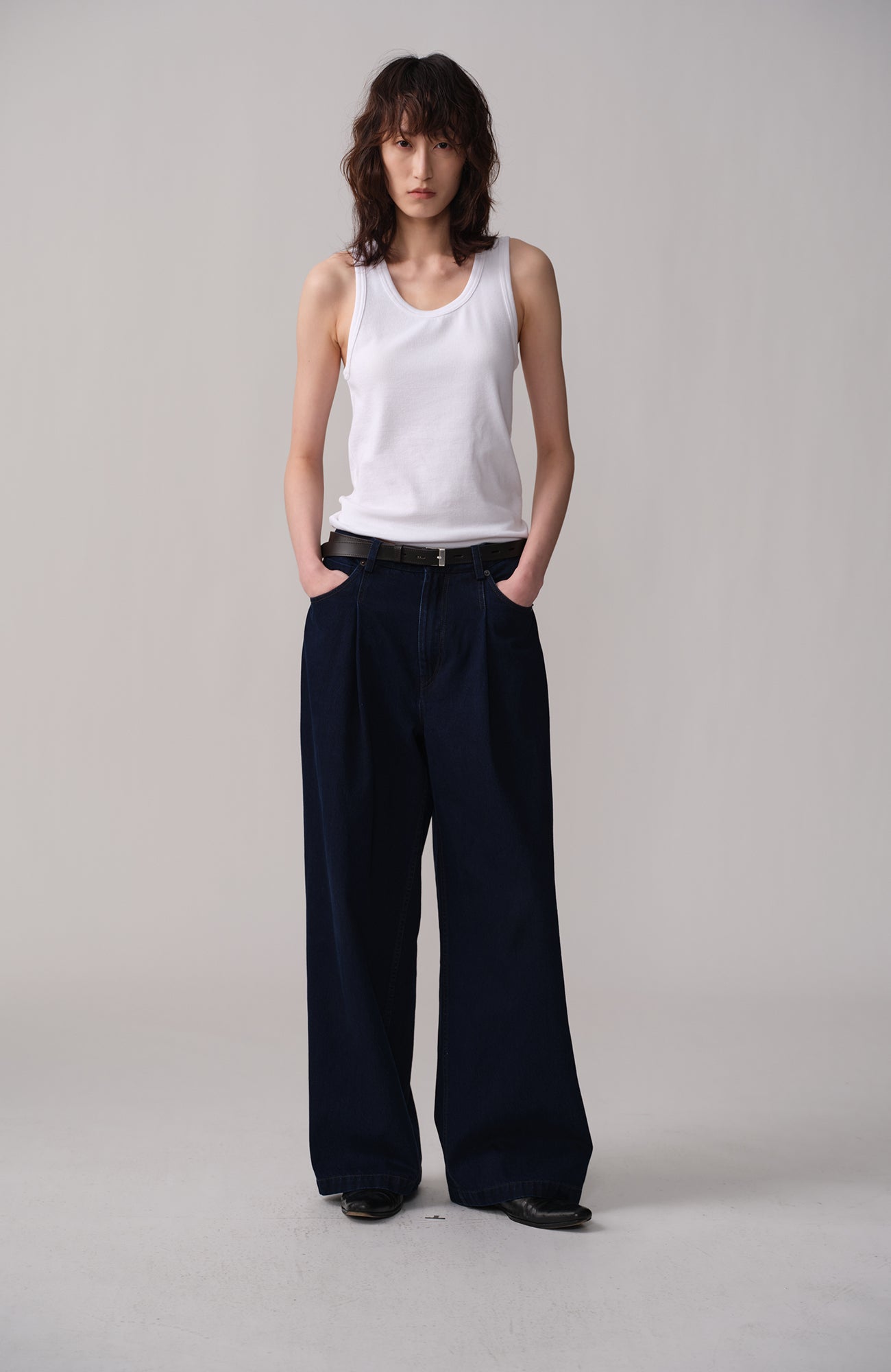 OPICLOTH Washed Indigo Pleated Jeans-Jeans-XS / 28"-Free Shipping Leatheretro