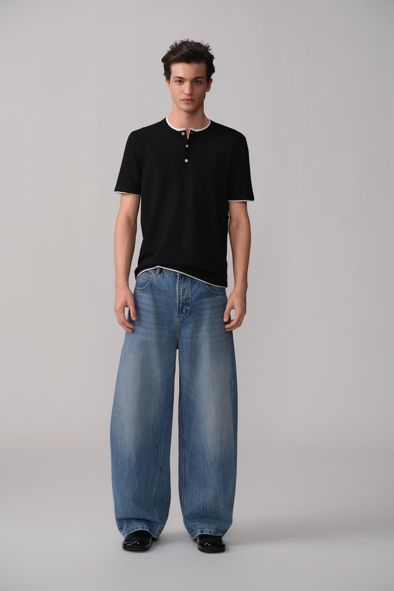 OPICLOTH Washed Whiskered Curved Jeans-Jeans-XS (Preorder)-Free Shipping Leatheretro