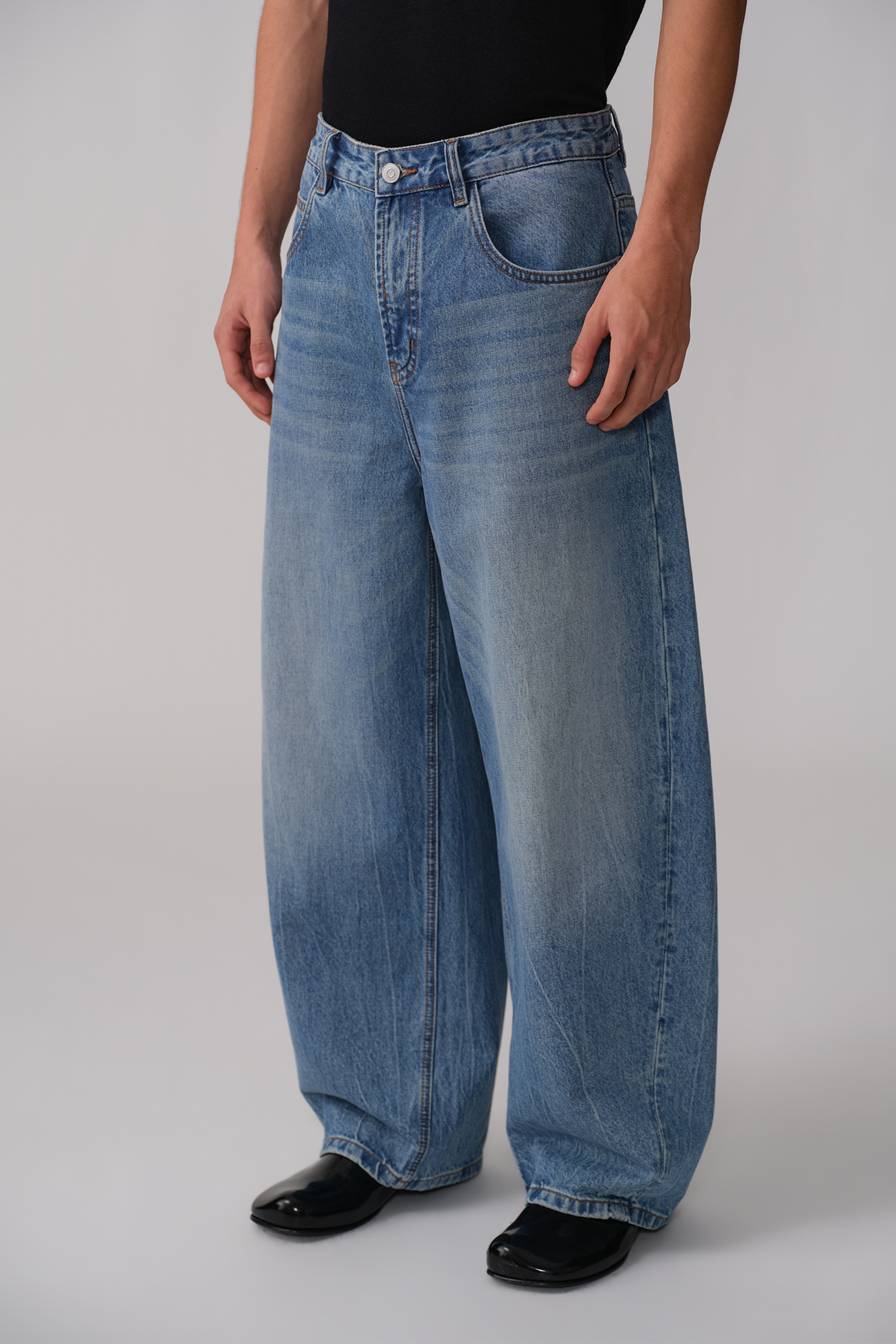 OPICLOTH Washed Whiskered Curved Jeans-Jeans-XS (Preorder)-Free Shipping Leatheretro