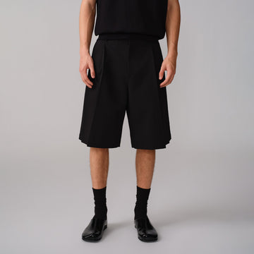 OPICLOTH Pleated Wide-Leg Suit Shorts-Shorts-XS / 28"-Free Shipping Leatheretro