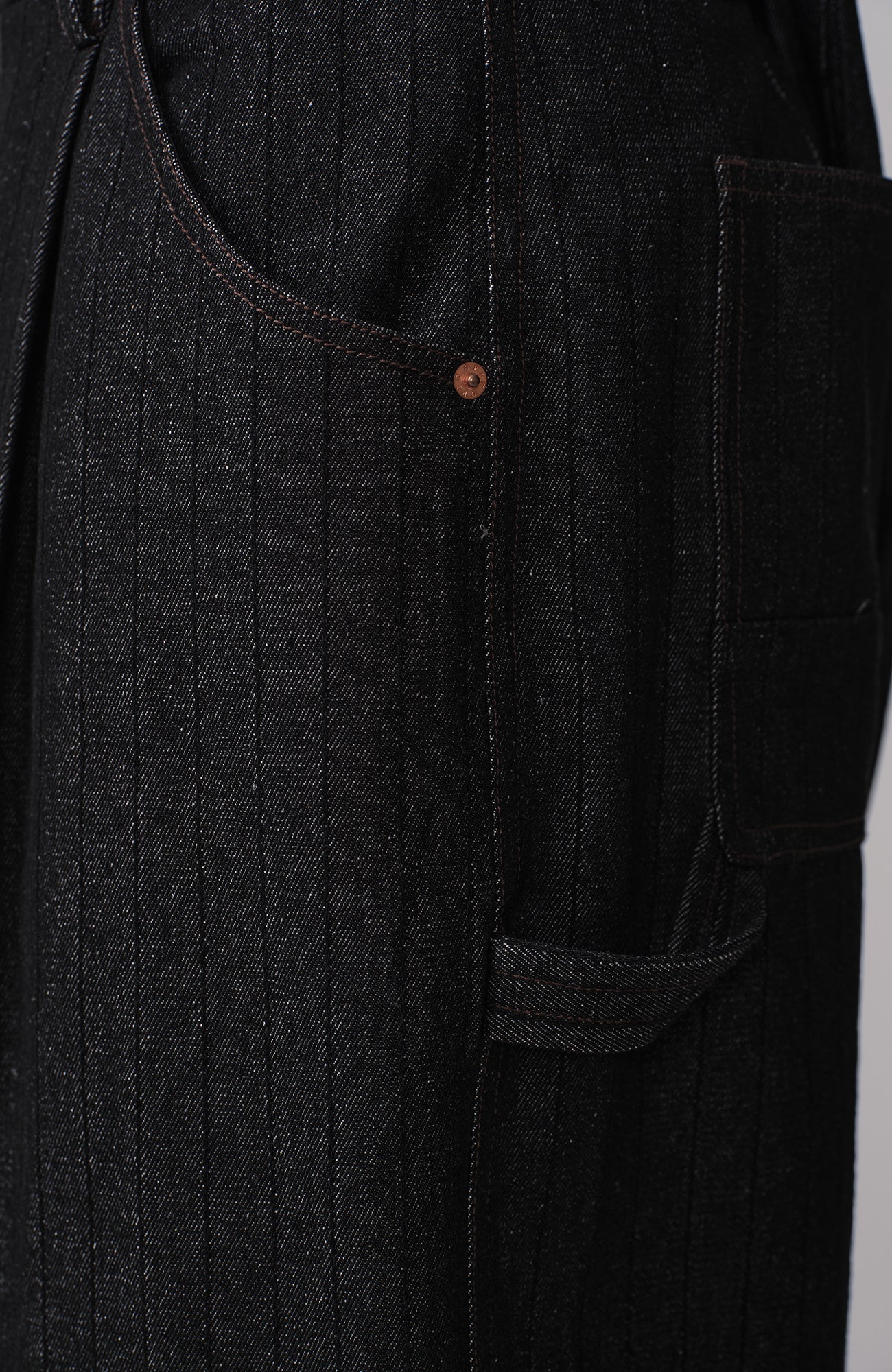 OPICLOTH Pinstripe Pleated Tapered Jeans-Jeans-XS / 28"-Free Shipping Leatheretro