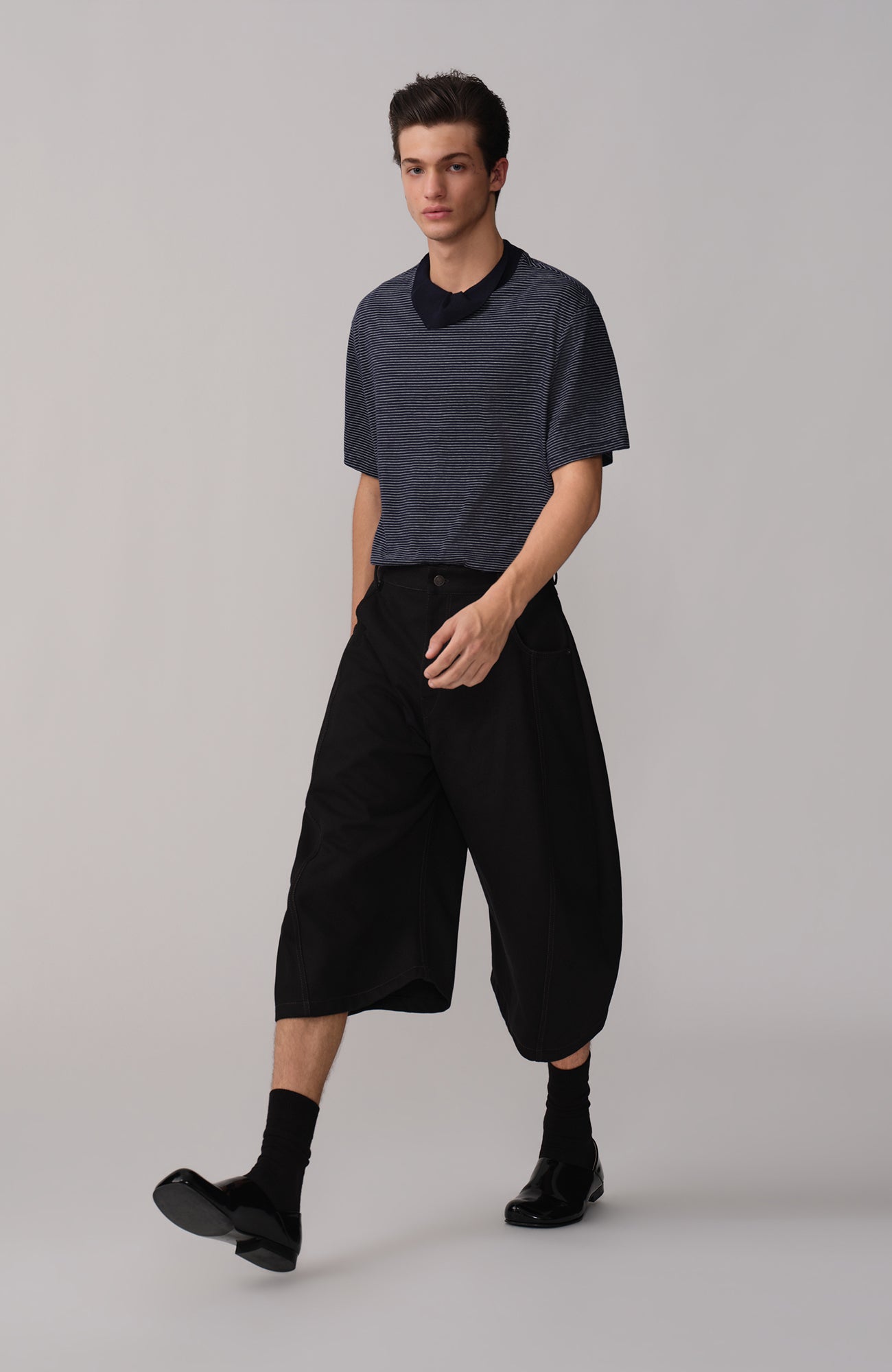 OPICLOTH Curved Wide-Leg Bermuda Shorts-Shorts-XS / 27"-Brown-Free Shipping Leatheretro