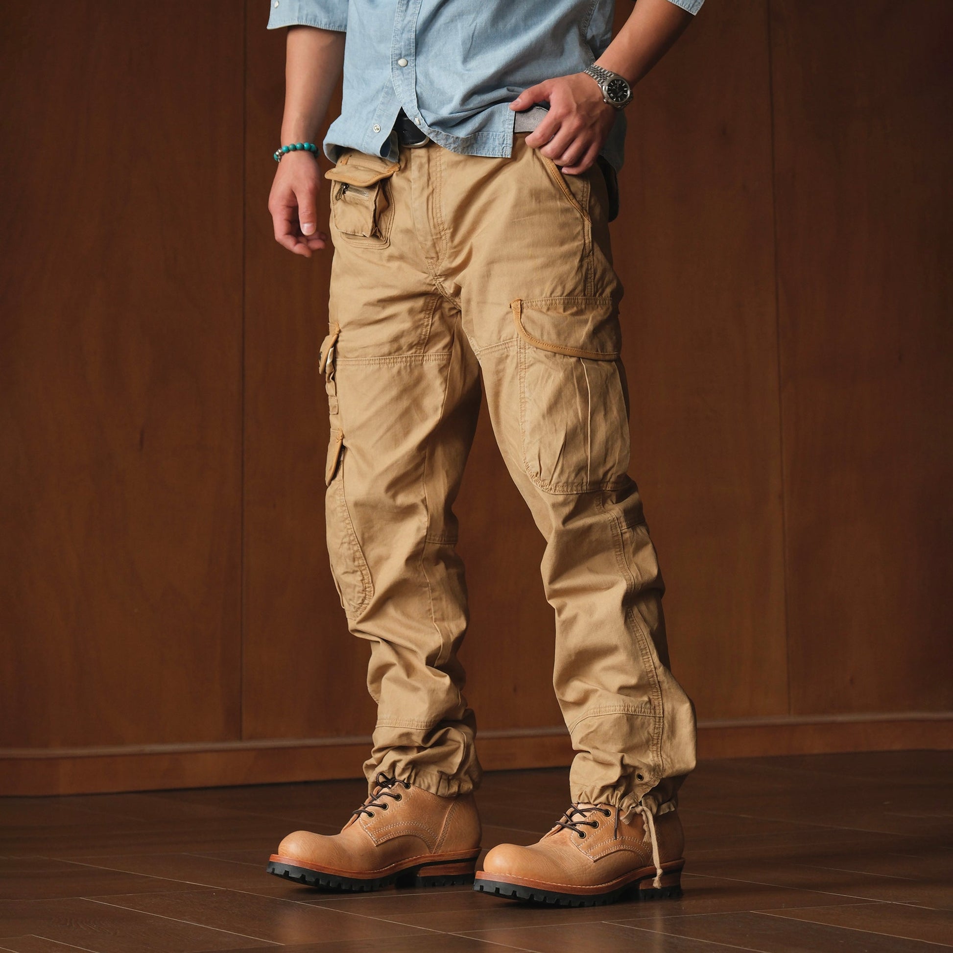 NEIGBORL Multi-Pocket Straight Cargo Pants-Pants-S (Preorder)-Free Shipping Leatheretro