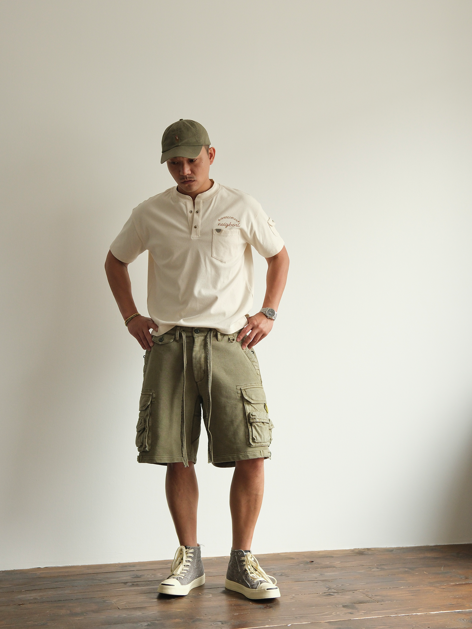 NEIGBORL Utility Multi-Pocket Drawstring Sweat Shorts-Shorts-S-Free Shipping Leatheretro