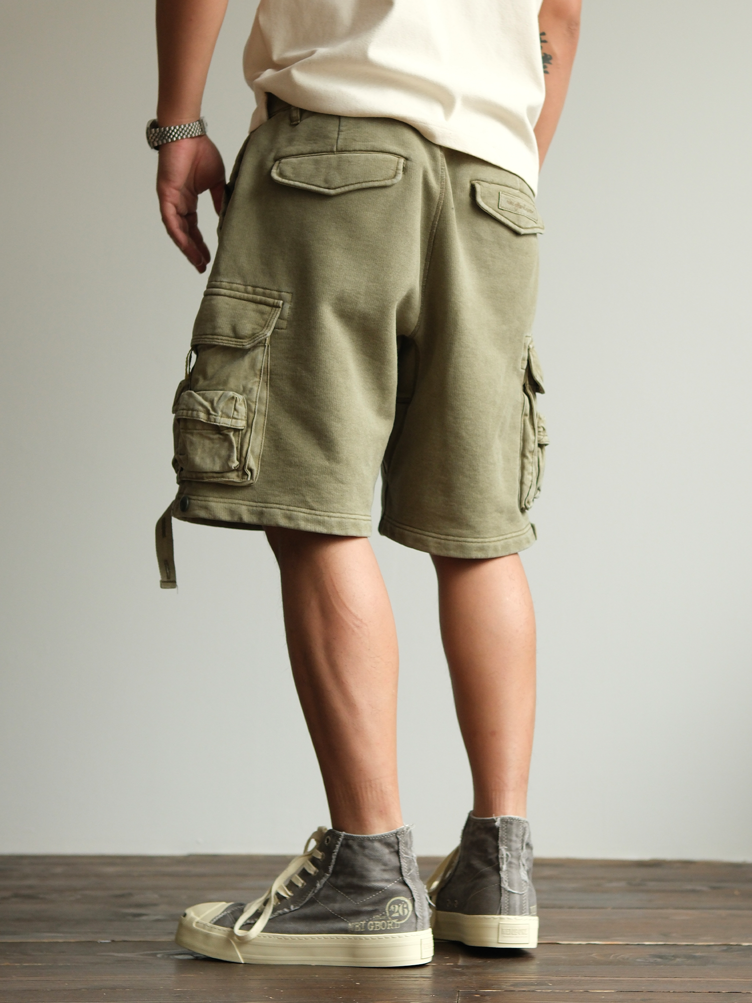 NEIGBORL Utility Multi-Pocket Drawstring Sweat Shorts-Shorts-S-Free Shipping Leatheretro