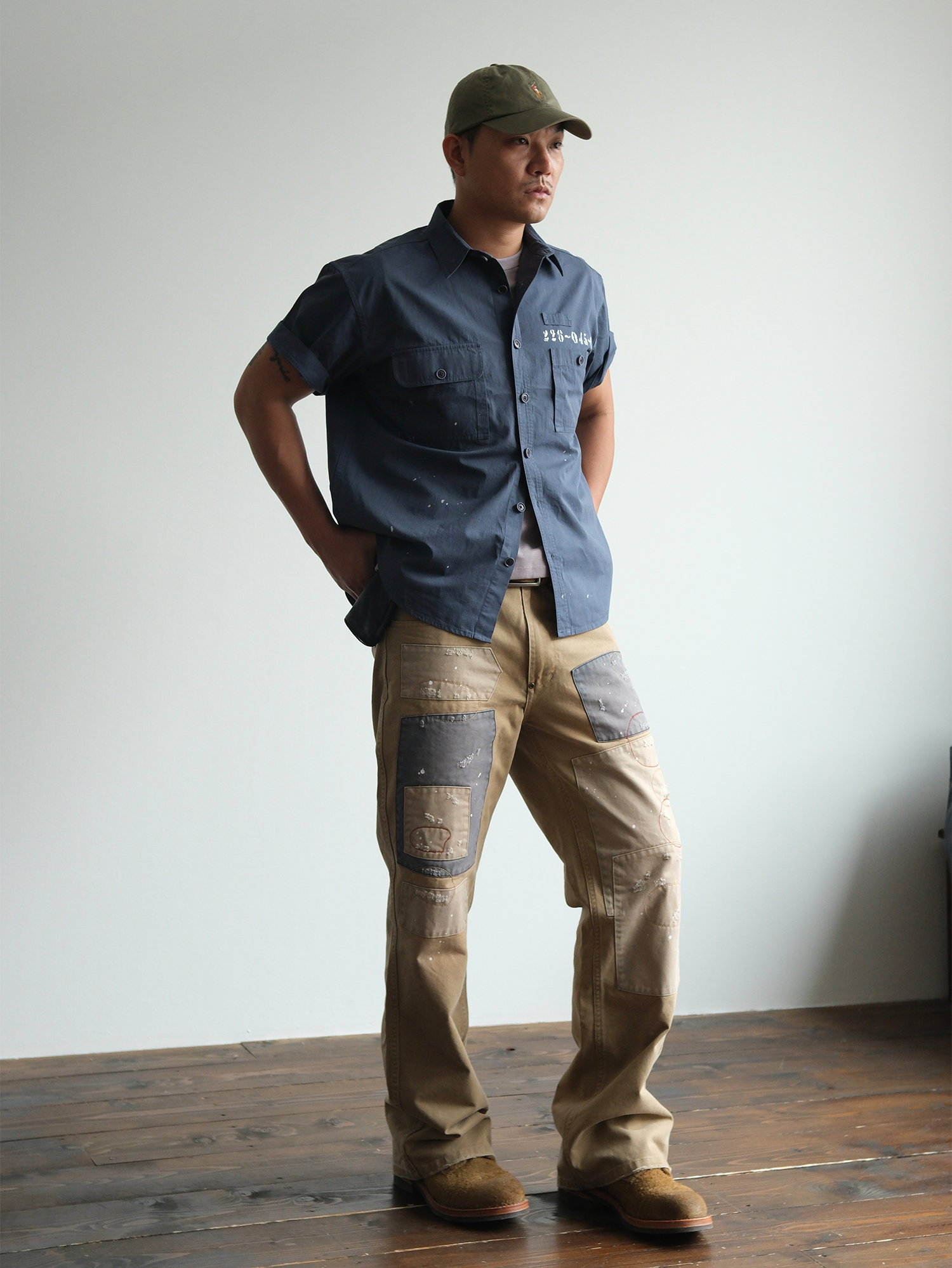 NEIGBORL Retro Paint-Splattered Distressed Patched Pants-Pants-S / 30"-Free Shipping Leatheretro