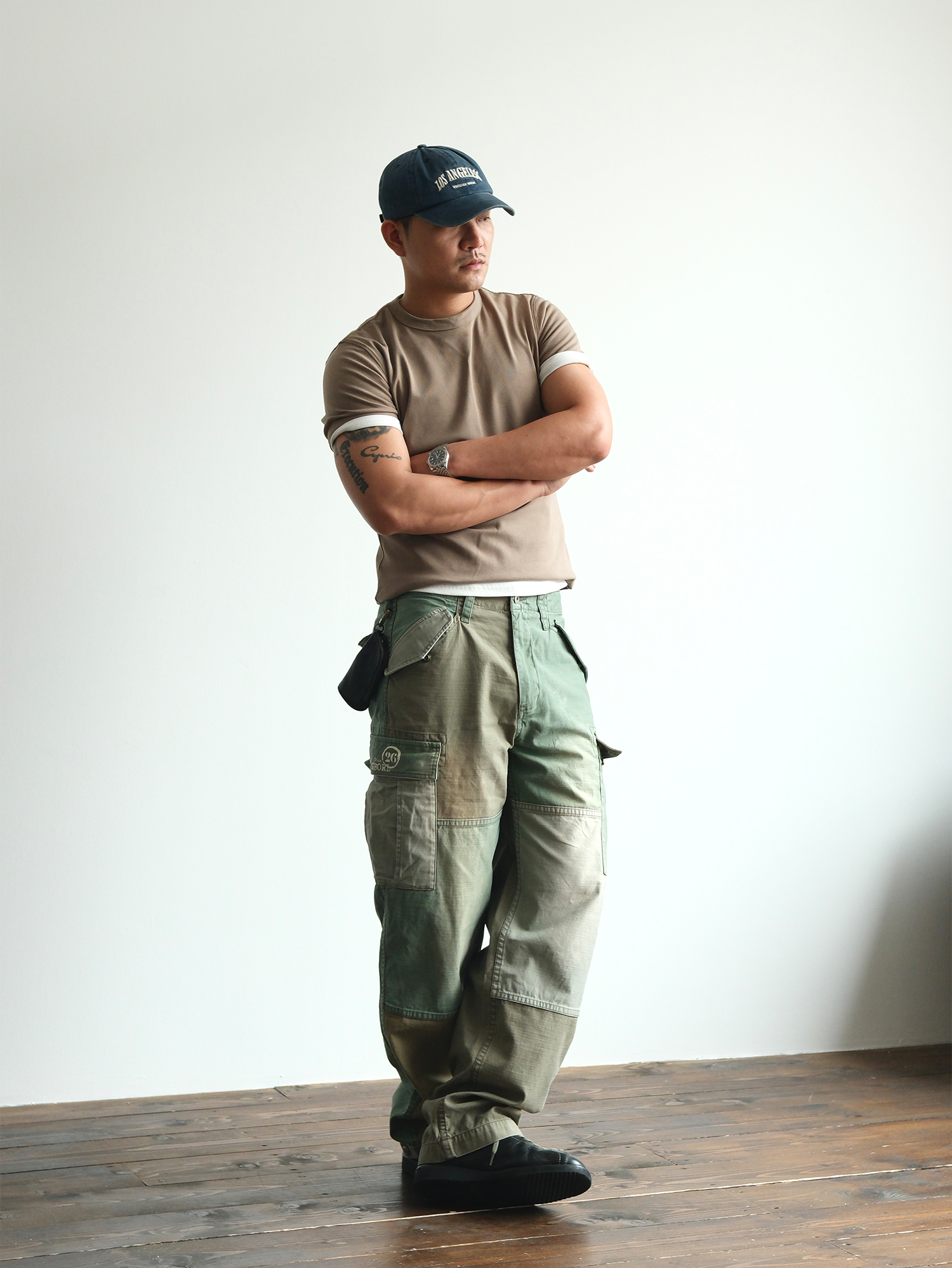 NEIGBORL Retro Washed Paneled Multi-Pocket Cargo Pants-Pants-S-Free Shipping Leatheretro