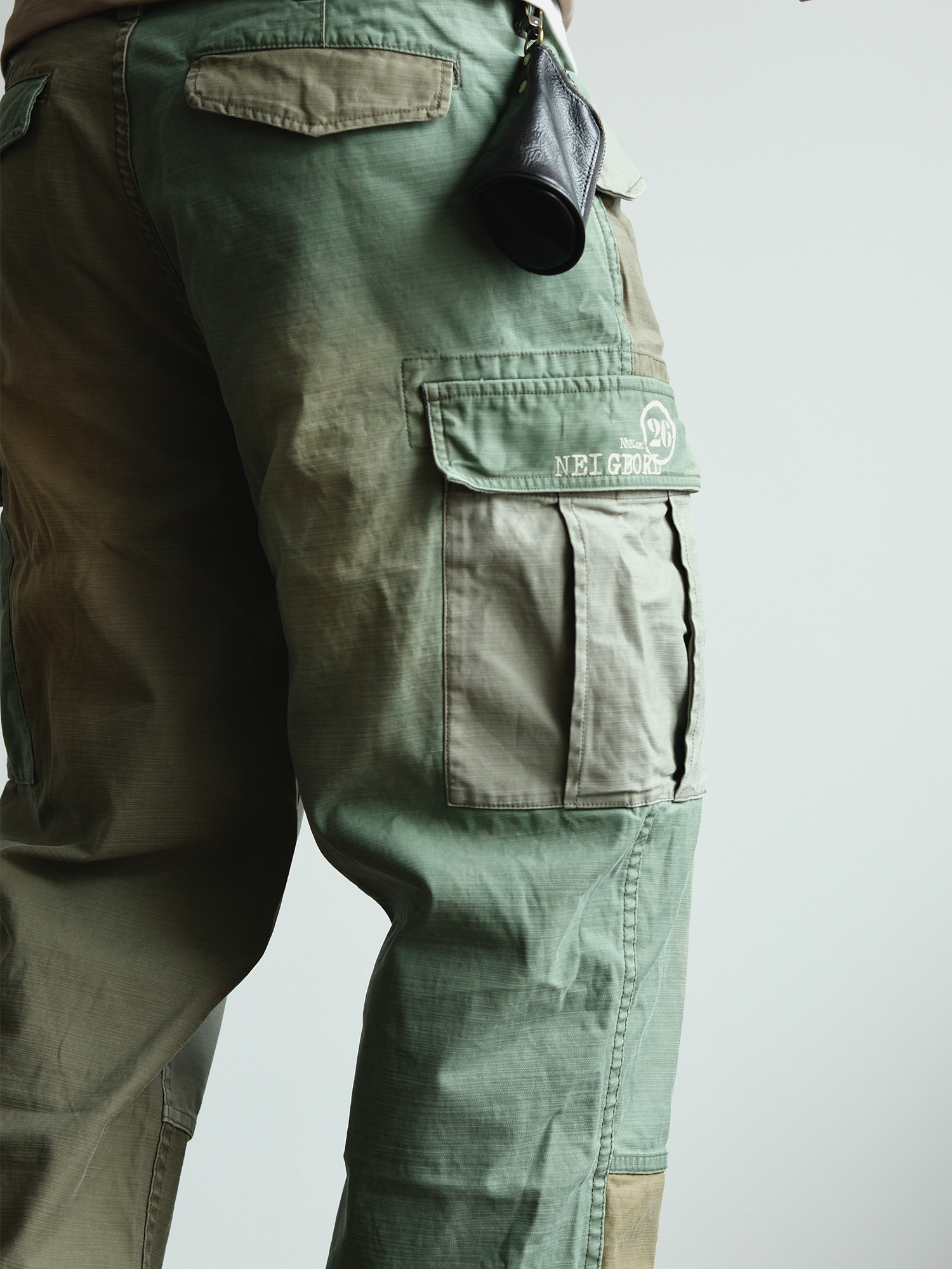 NEIGBORL Retro Washed Paneled Multi-Pocket Cargo Pants-Pants-S-Free Shipping Leatheretro